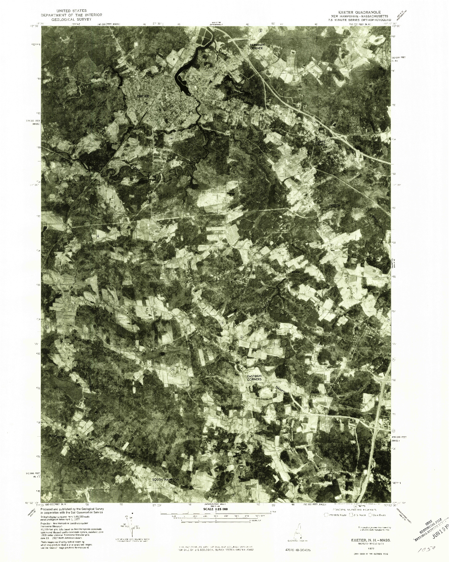 USGS 1:25000-SCALE QUADRANGLE FOR EXETER, NH 1977