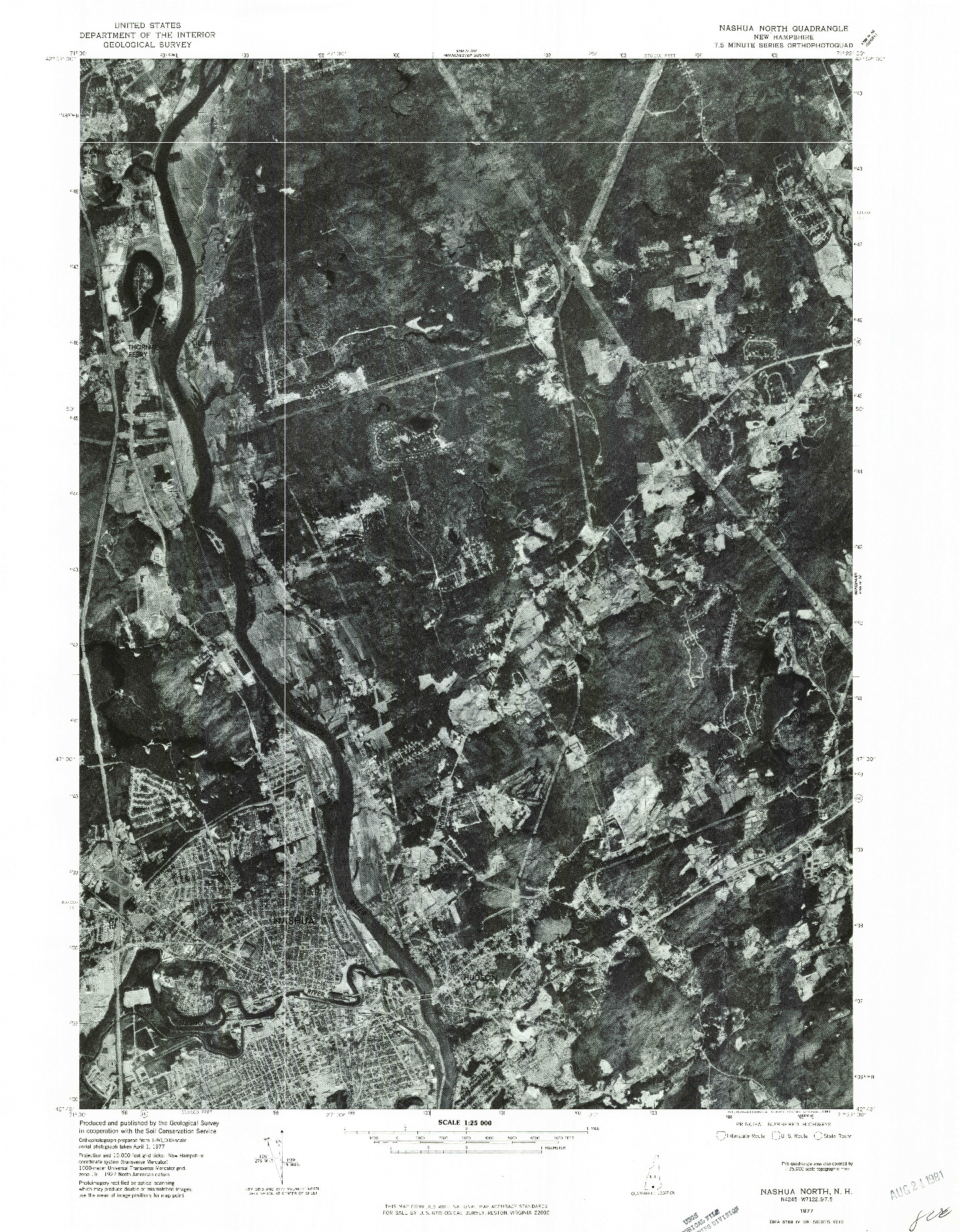 USGS 1:25000-SCALE QUADRANGLE FOR NASHUA NORTH, NH 1977