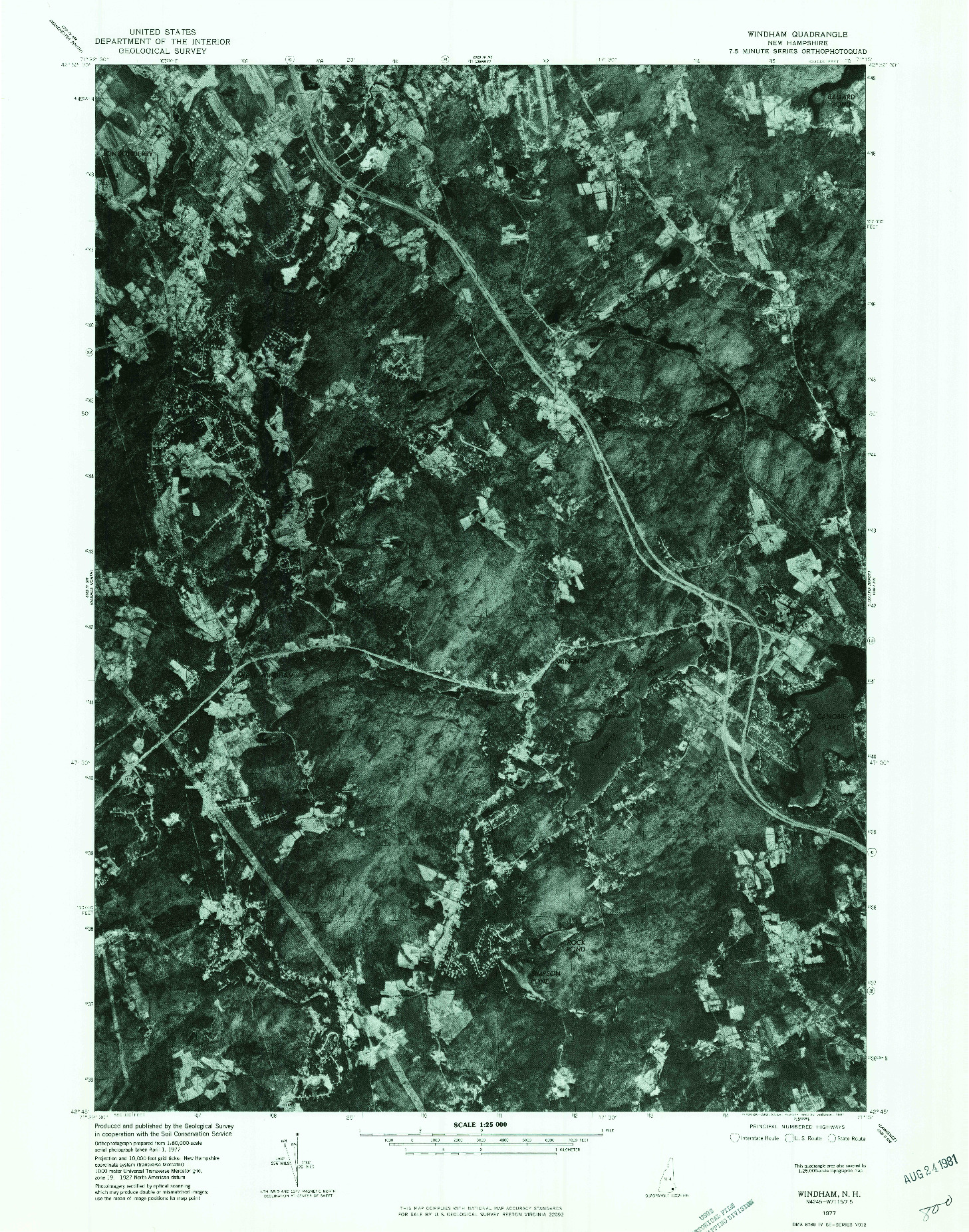 USGS 1:25000-SCALE QUADRANGLE FOR WINDHAM, NH 1977