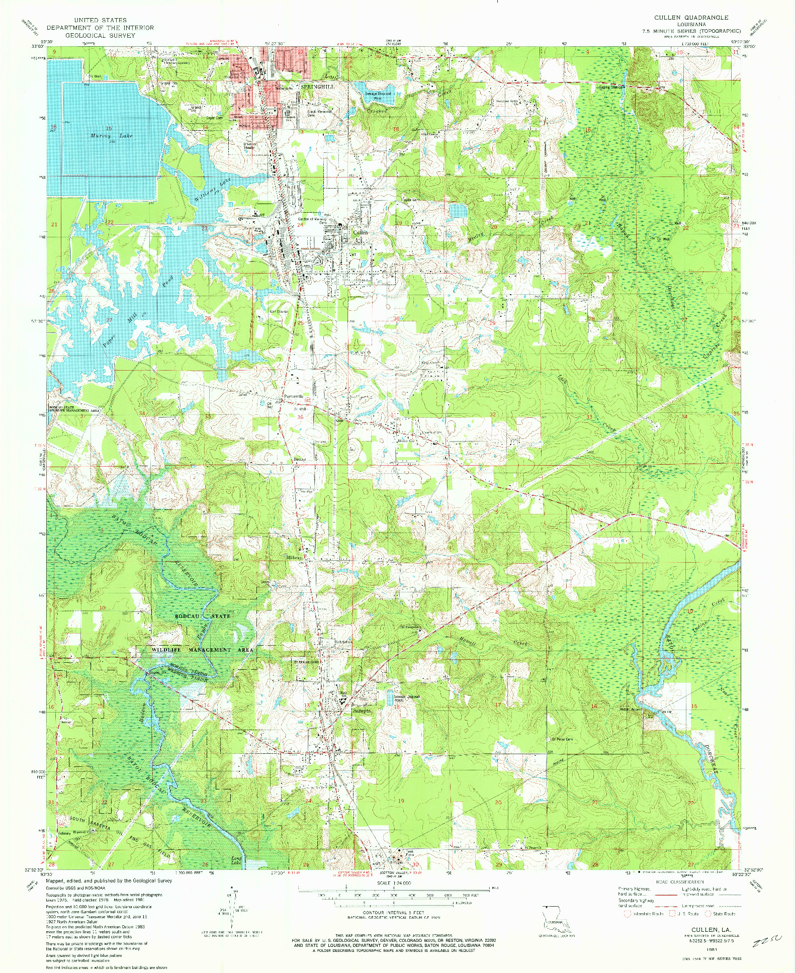 USGS 1:24000-SCALE QUADRANGLE FOR CULLEN, LA 1981