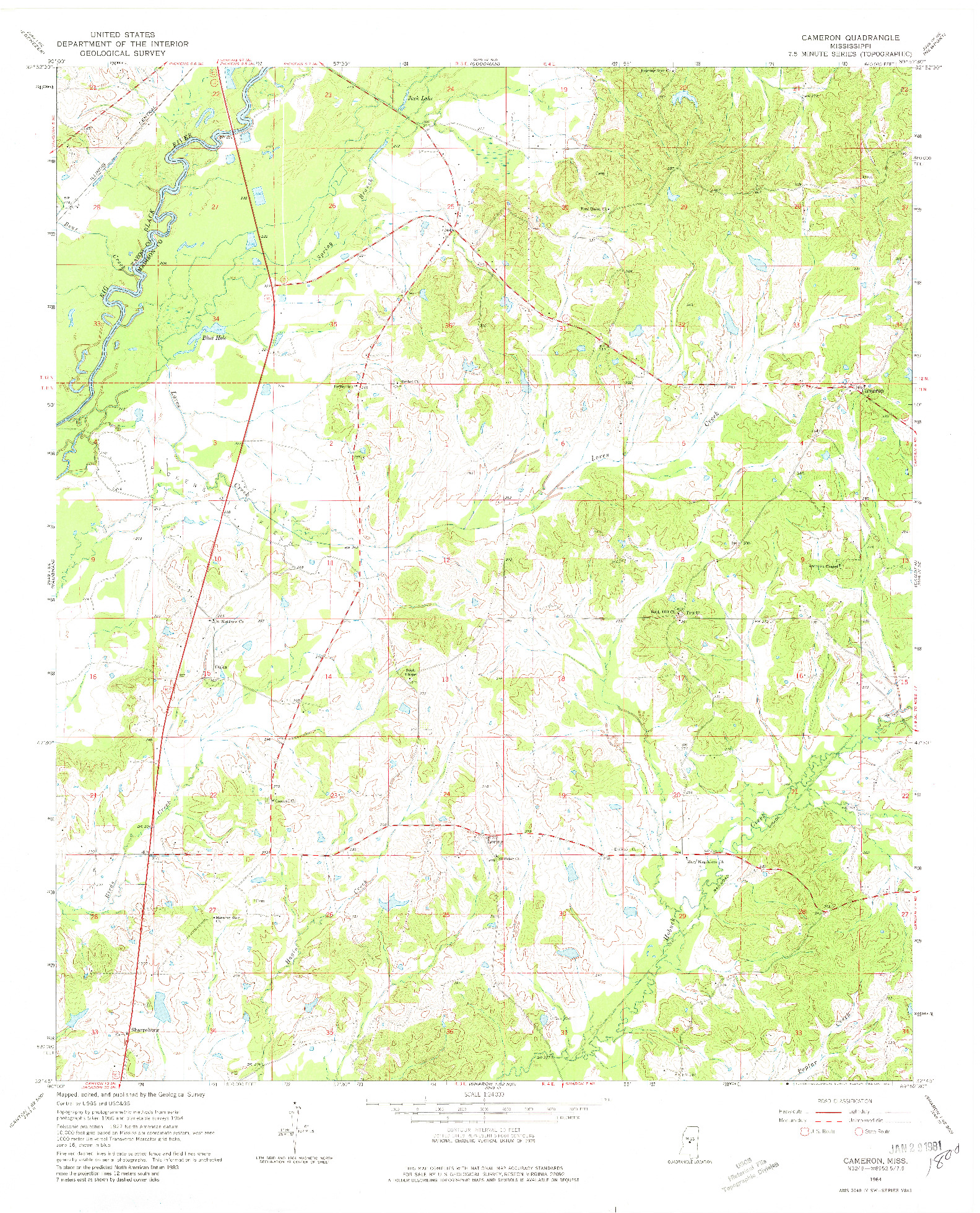 USGS 1:24000-SCALE QUADRANGLE FOR CAMDEN, MS 1964