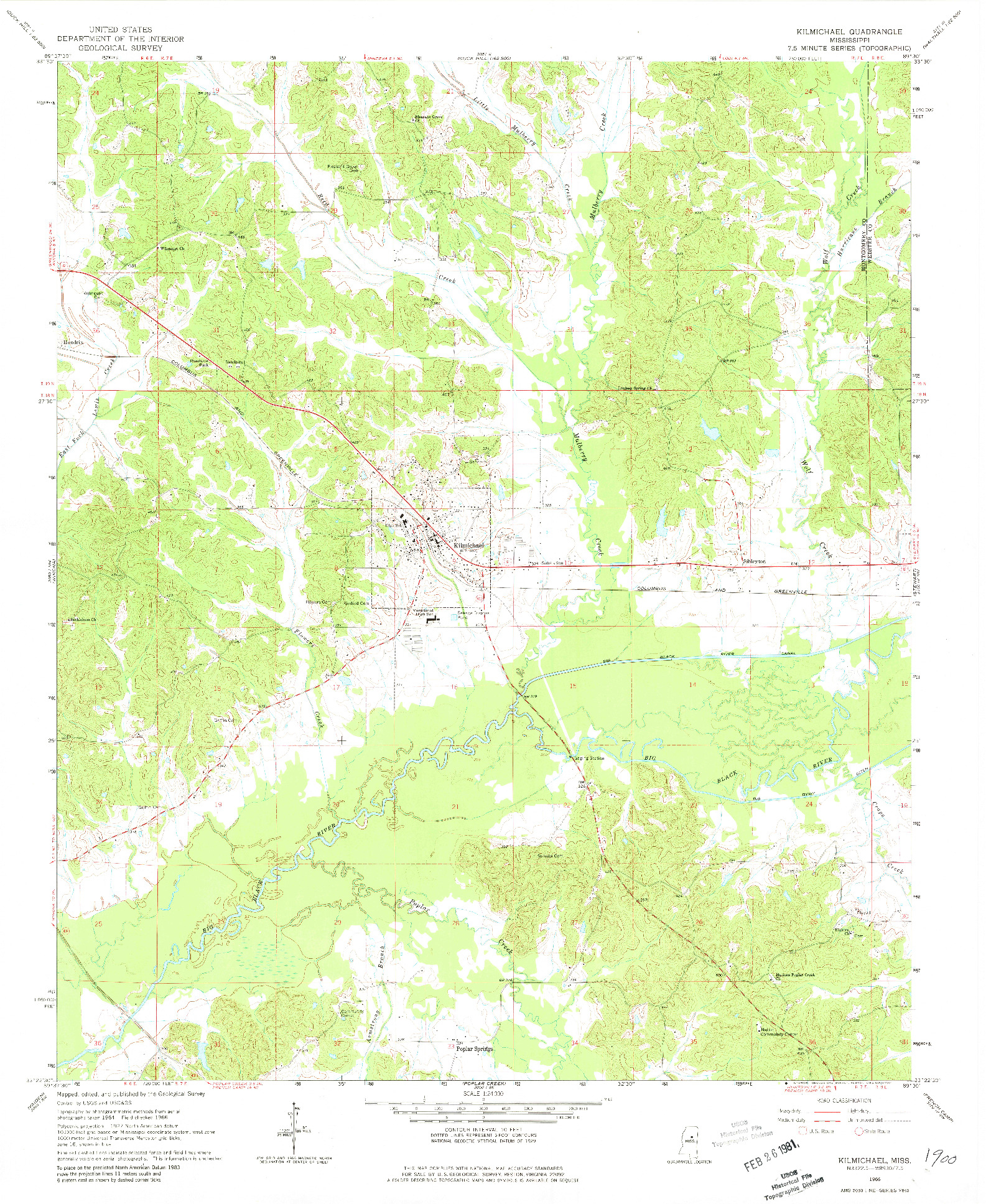 USGS 1:24000-SCALE QUADRANGLE FOR KILMICHAEL, MS 1966