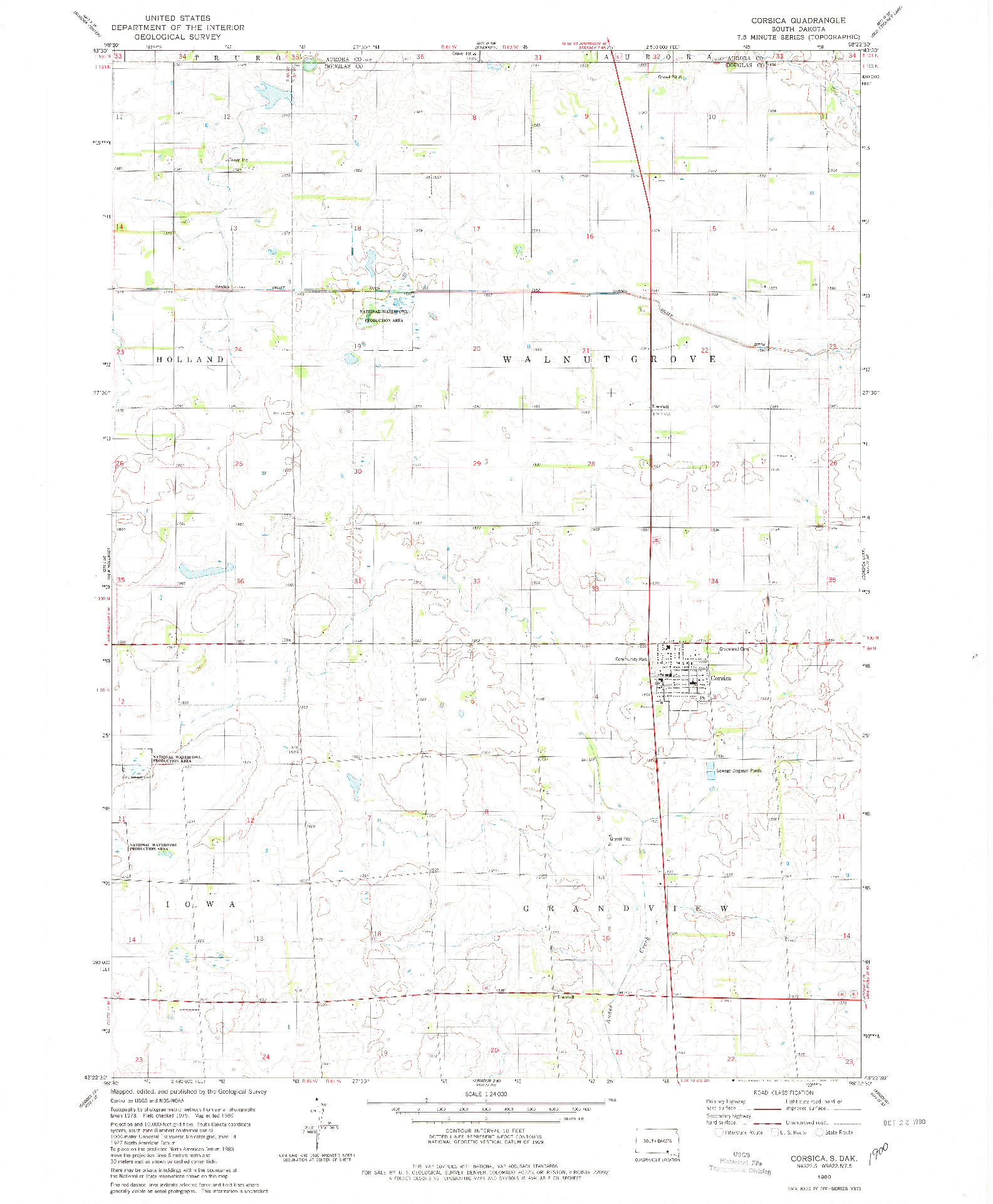 USGS 1:24000-SCALE QUADRANGLE FOR CORSICA, SD 1980