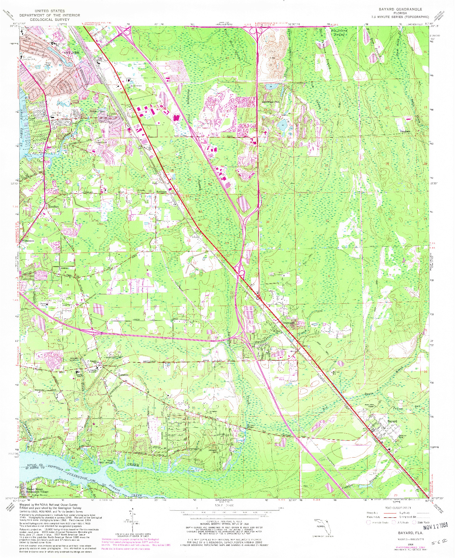 USGS 1:24000-SCALE QUADRANGLE FOR BAYARD, FL 1964