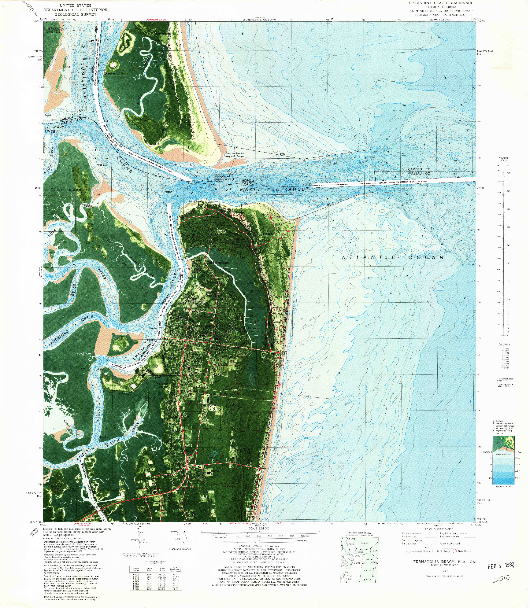 USGS 1:24000-SCALE QUADRANGLE FOR FERNANDINA BEACH, FL 1981