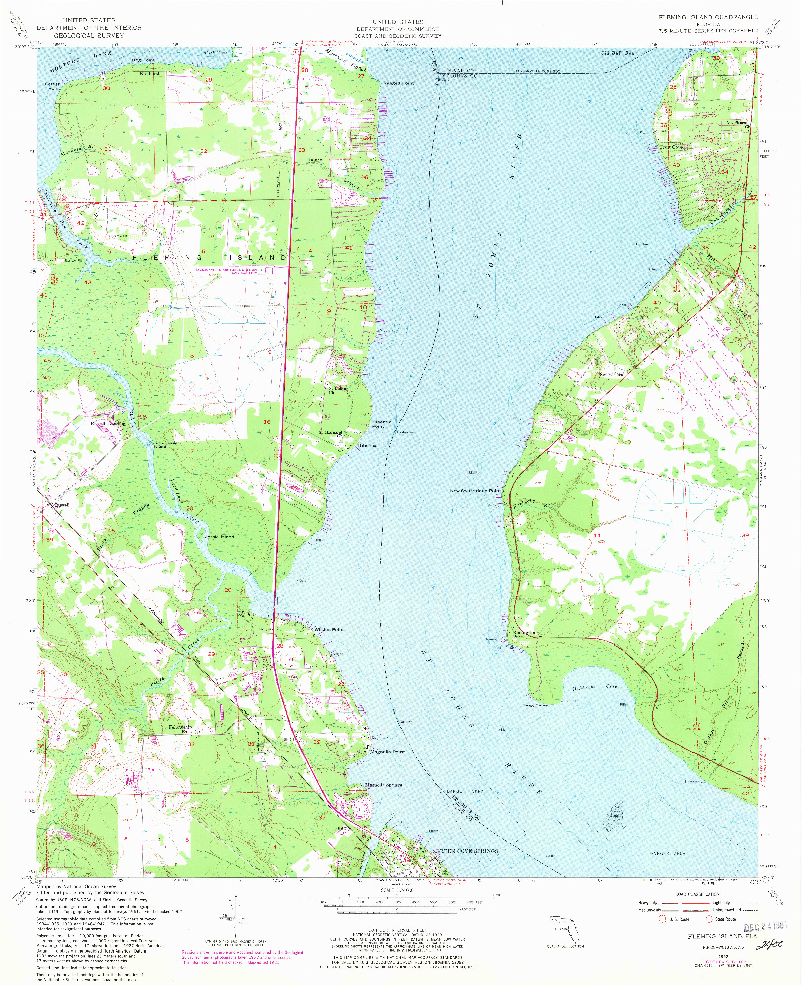 USGS 1:24000-SCALE QUADRANGLE FOR FLEMING ISLAND, FL 1952