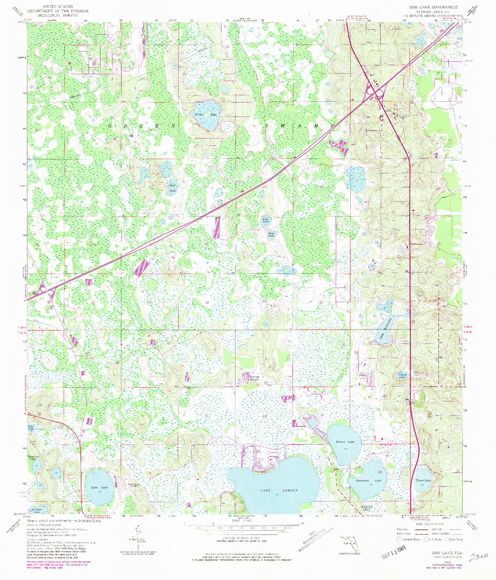 USGS 1:24000-SCALE QUADRANGLE FOR GUM LAKE, FL 1959