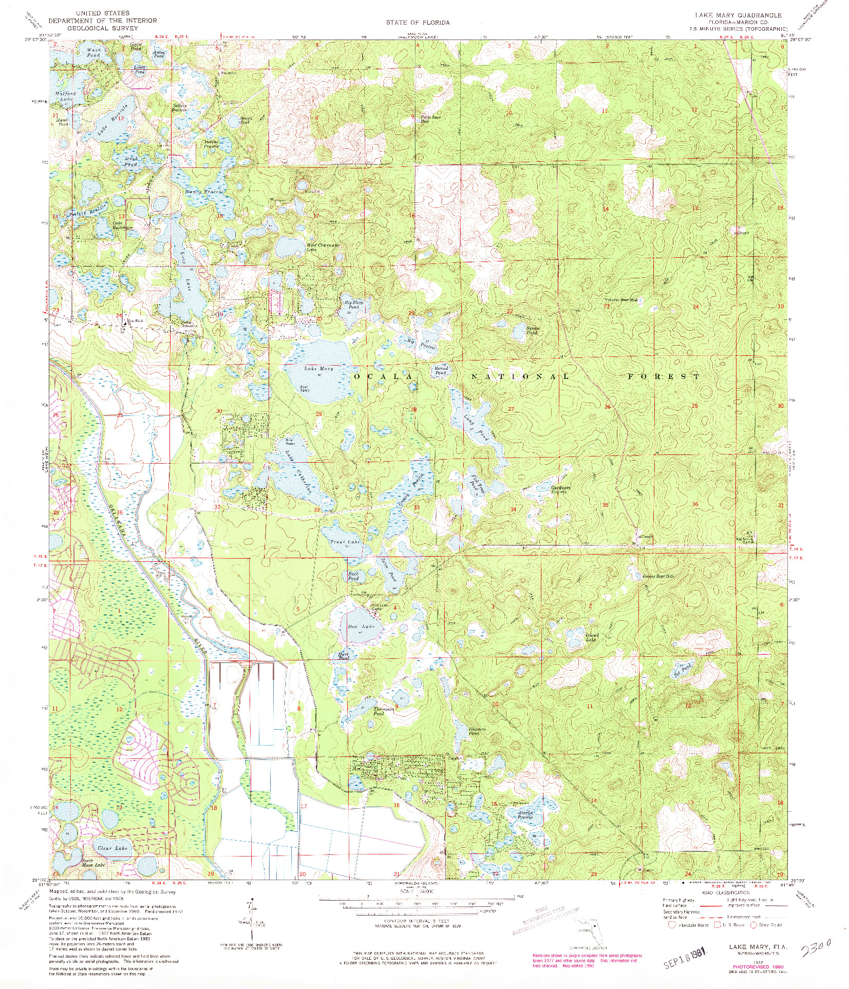 USGS 1:24000-SCALE QUADRANGLE FOR LAKE MARY, FL 1972