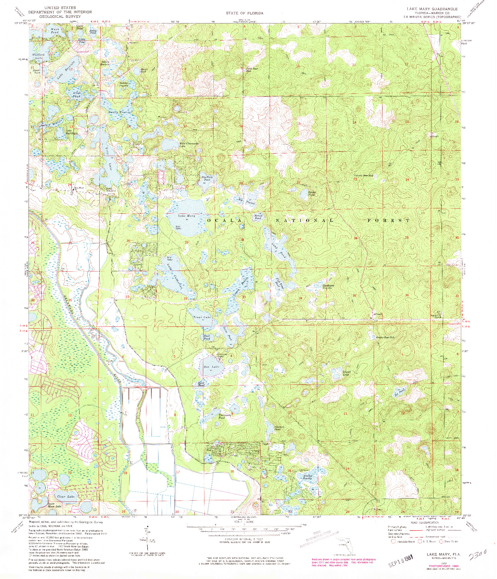 USGS 1:24000-SCALE QUADRANGLE FOR LAKE MARY, FL 1972