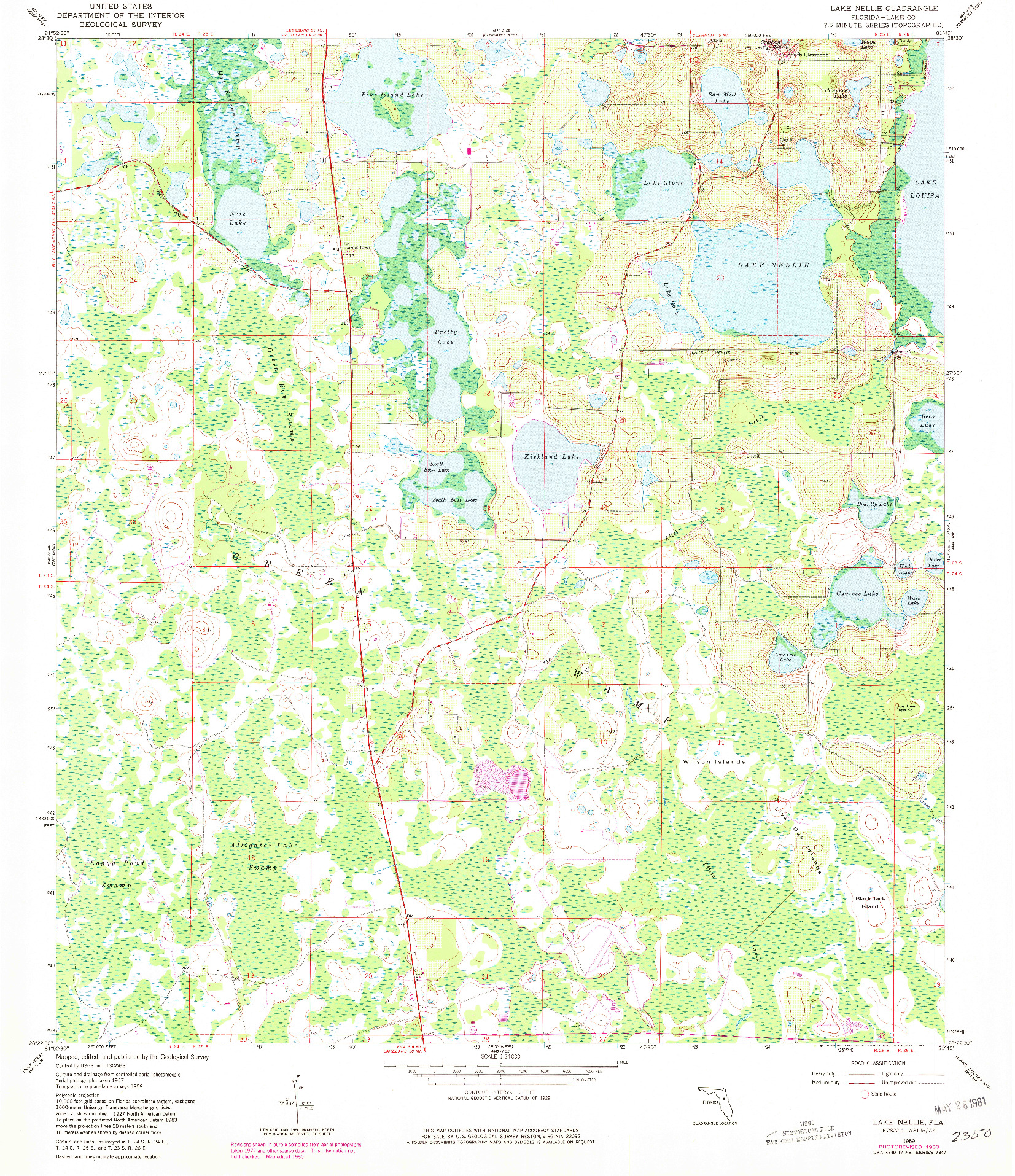 USGS 1:24000-SCALE QUADRANGLE FOR LAKE NELLIE, FL 1959