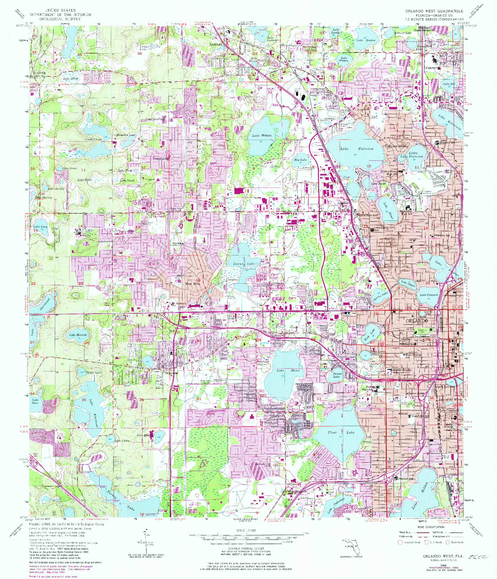 USGS 1:24000-SCALE QUADRANGLE FOR ORLANDO WEST, FL 1956