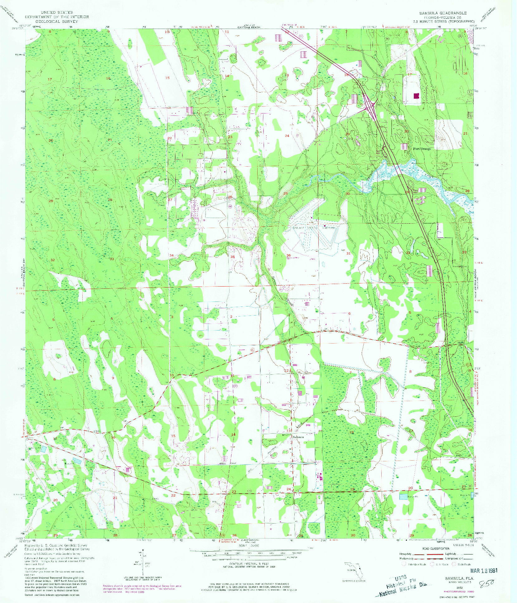 USGS 1:24000-SCALE QUADRANGLE FOR SAMSULA, FL 1952