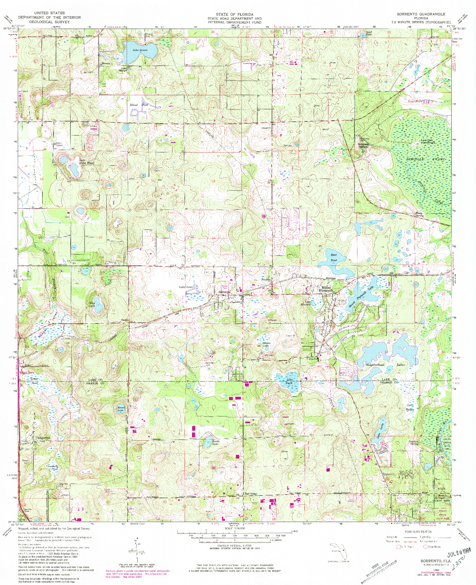 USGS 1:24000-SCALE QUADRANGLE FOR SORRENTO, FL 1960