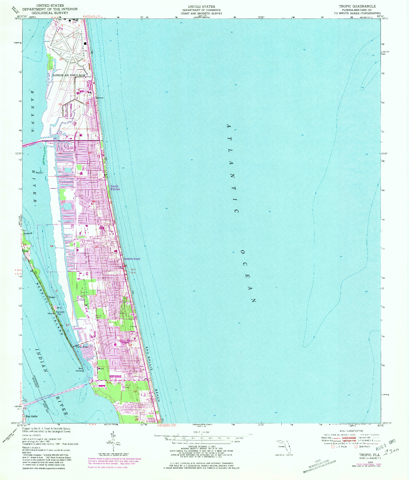 USGS 1:24000-SCALE QUADRANGLE FOR TROPIC, FL 1949