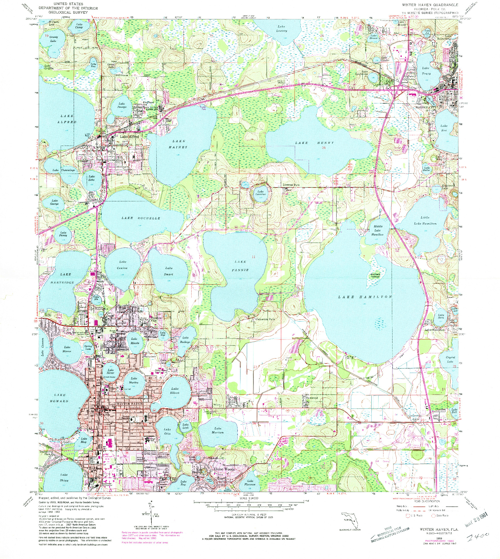 USGS 1:24000-SCALE QUADRANGLE FOR WINTER HAVEN, FL 1959