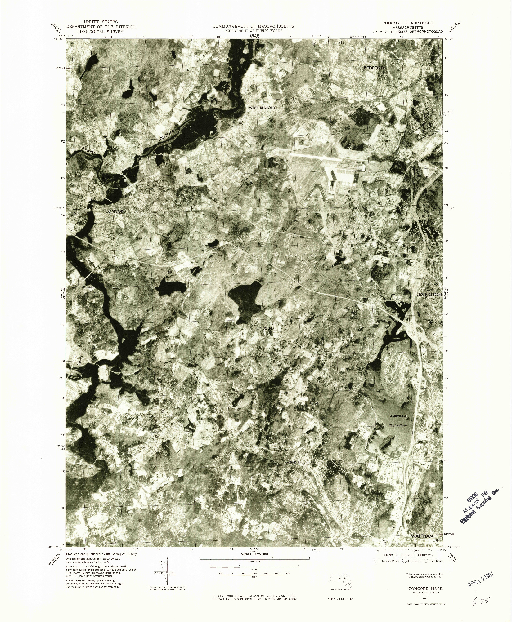 USGS 1:24000-SCALE QUADRANGLE FOR CONCORD, MA 1977