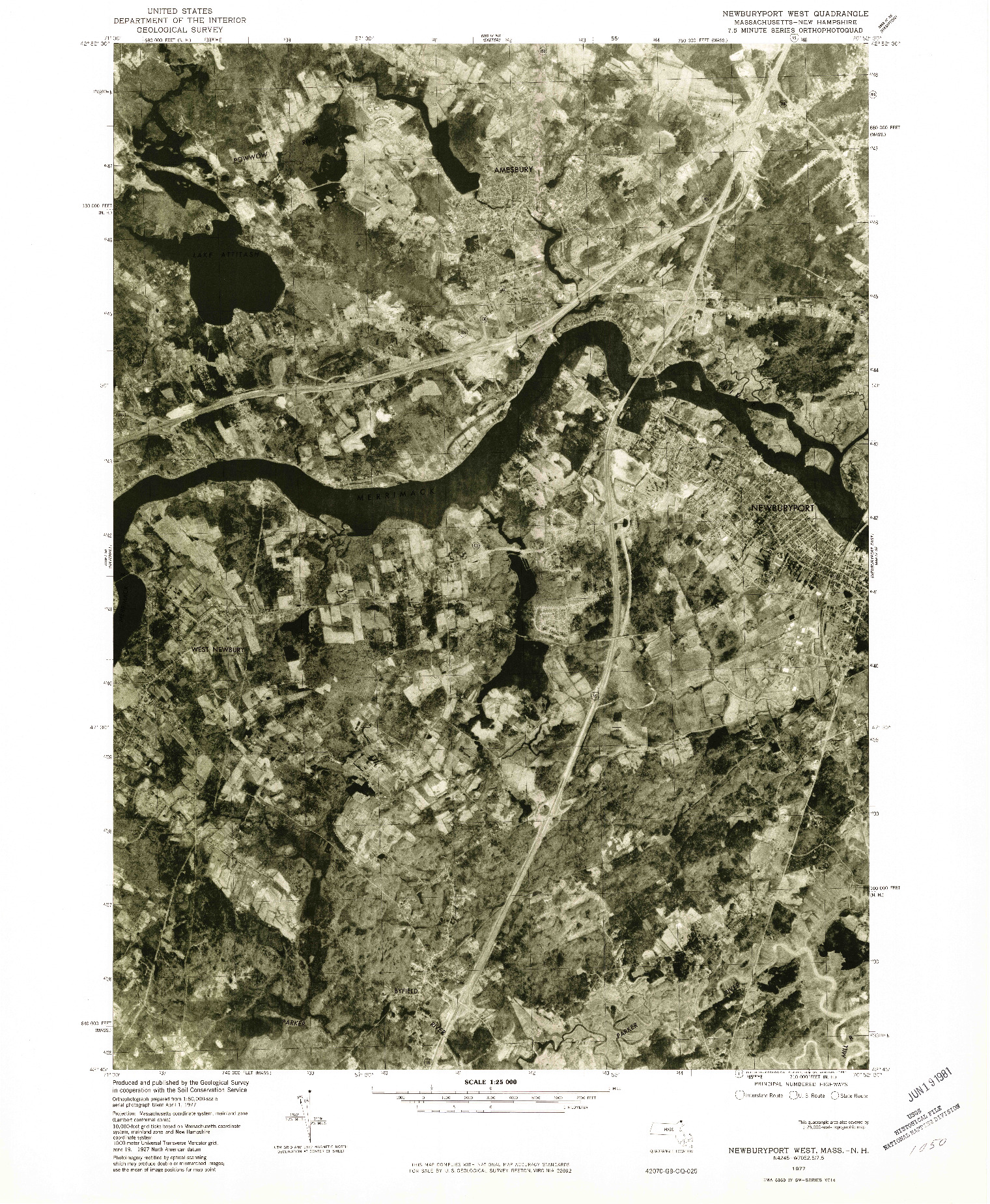 USGS 1:25000-SCALE QUADRANGLE FOR NEWBURYPORT WEST, MA 1977