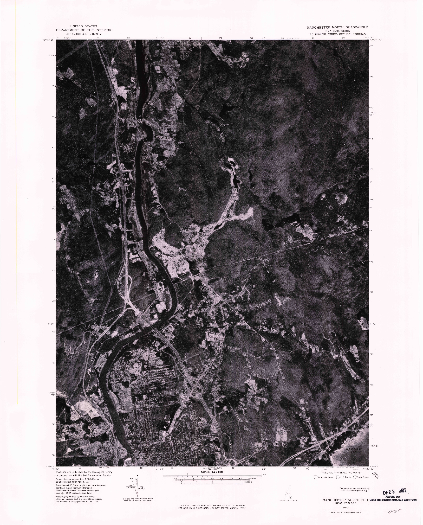 USGS 1:24000-SCALE QUADRANGLE FOR MANCHESTER NORTH, NH 1977