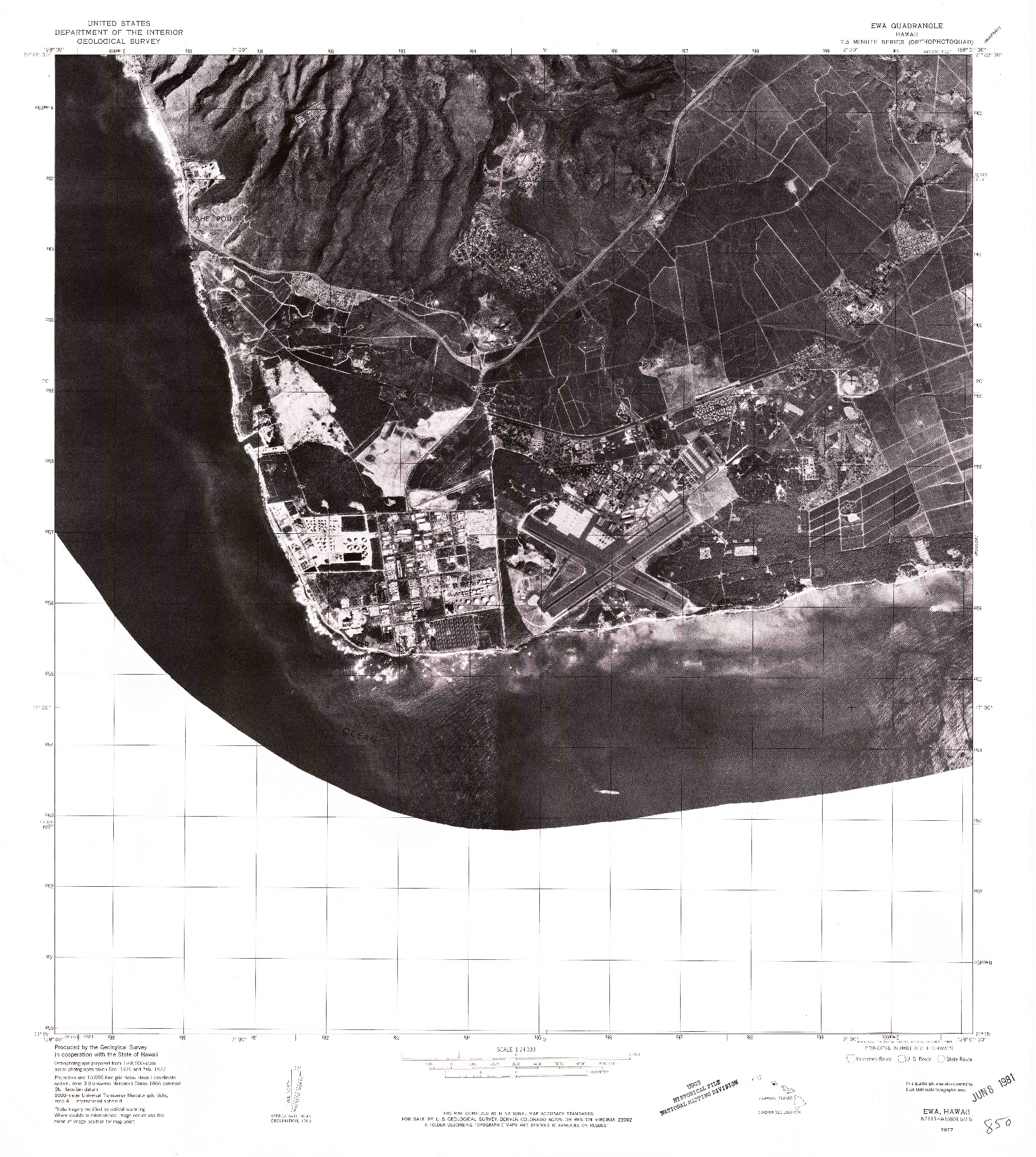 USGS 1:24000-SCALE QUADRANGLE FOR EWA, HI 1977