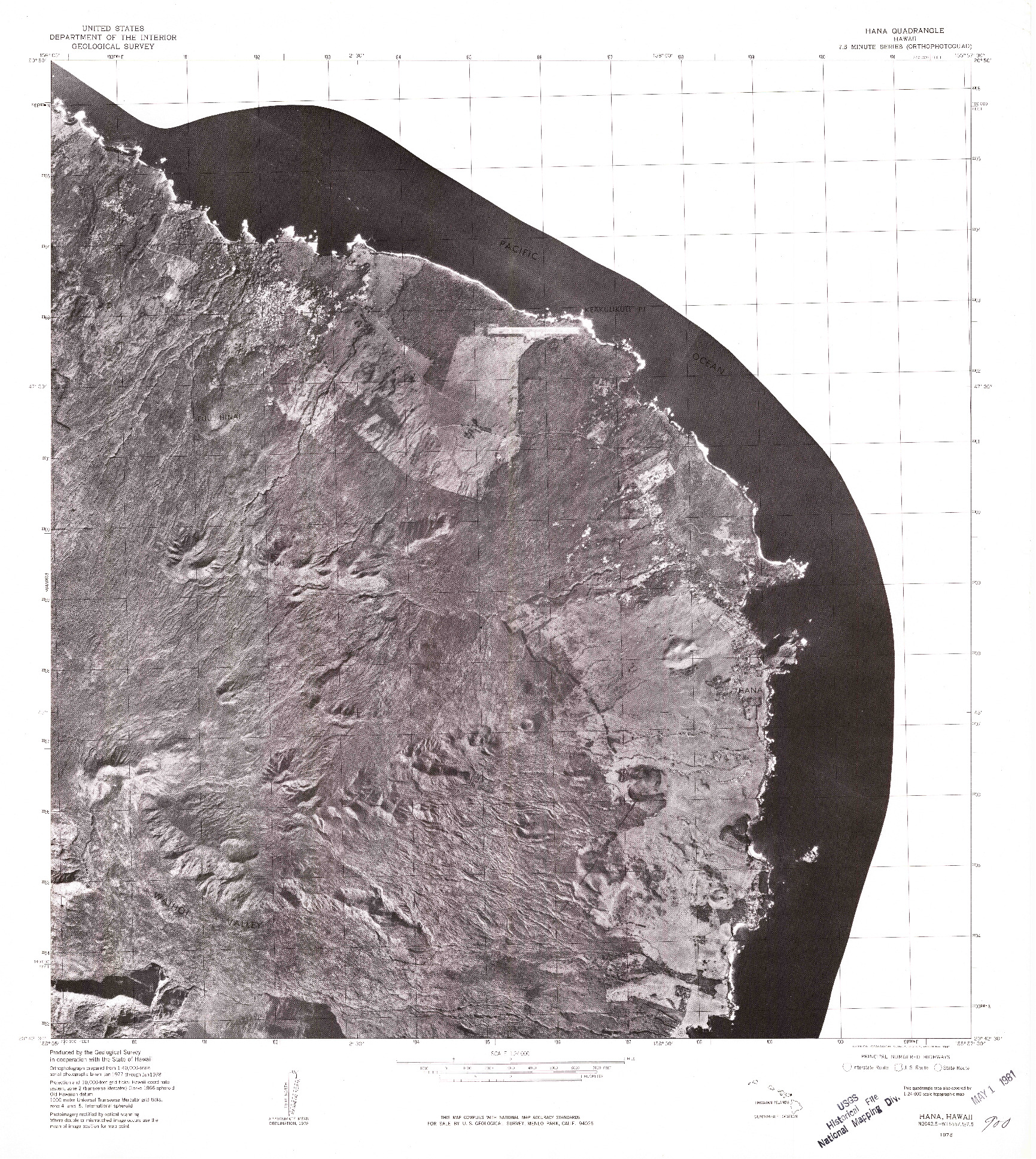 USGS 1:24000-SCALE QUADRANGLE FOR HANA, HI 1978