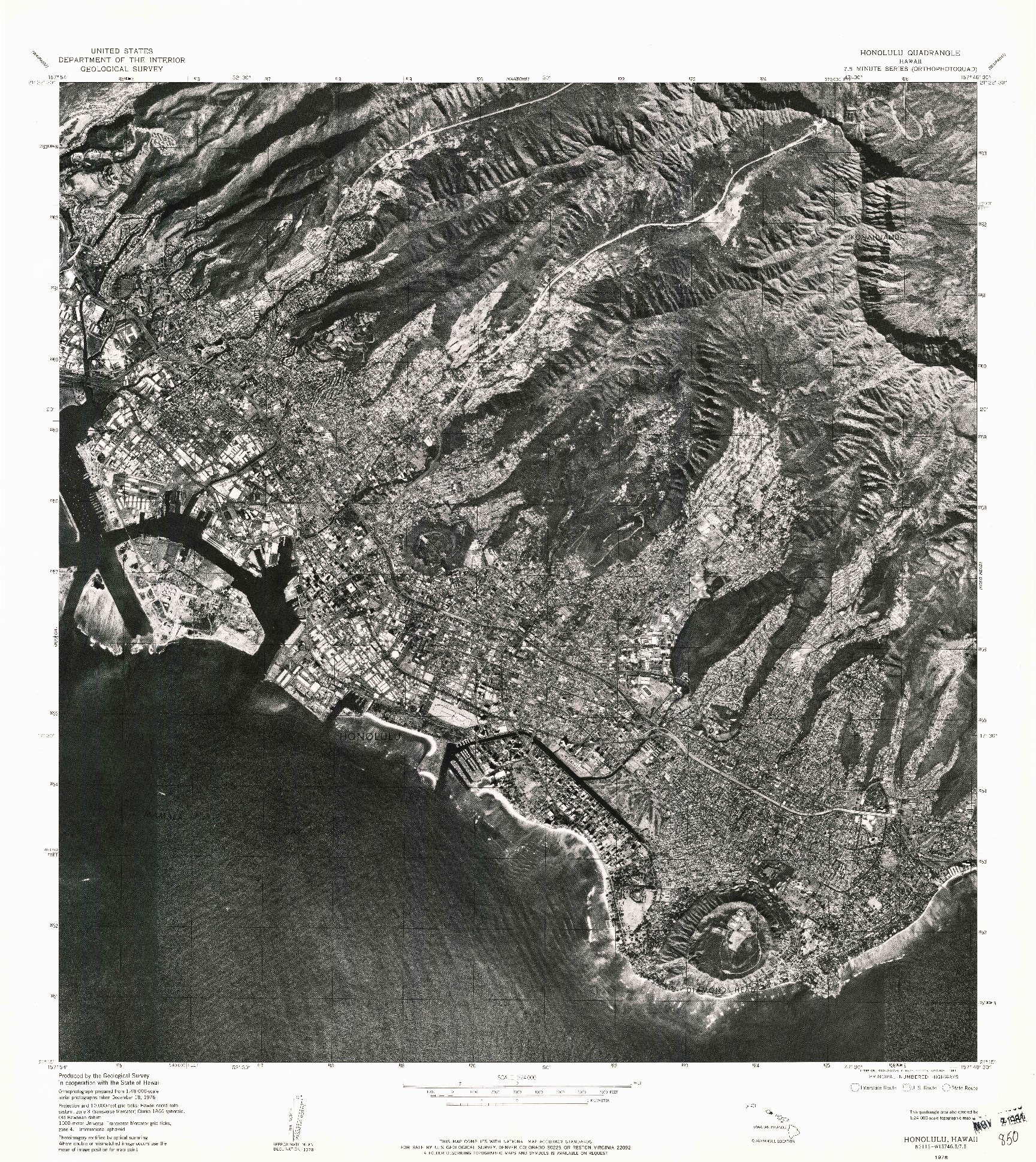 USGS 1:24000-SCALE QUADRANGLE FOR HONOLULU, HI 1978