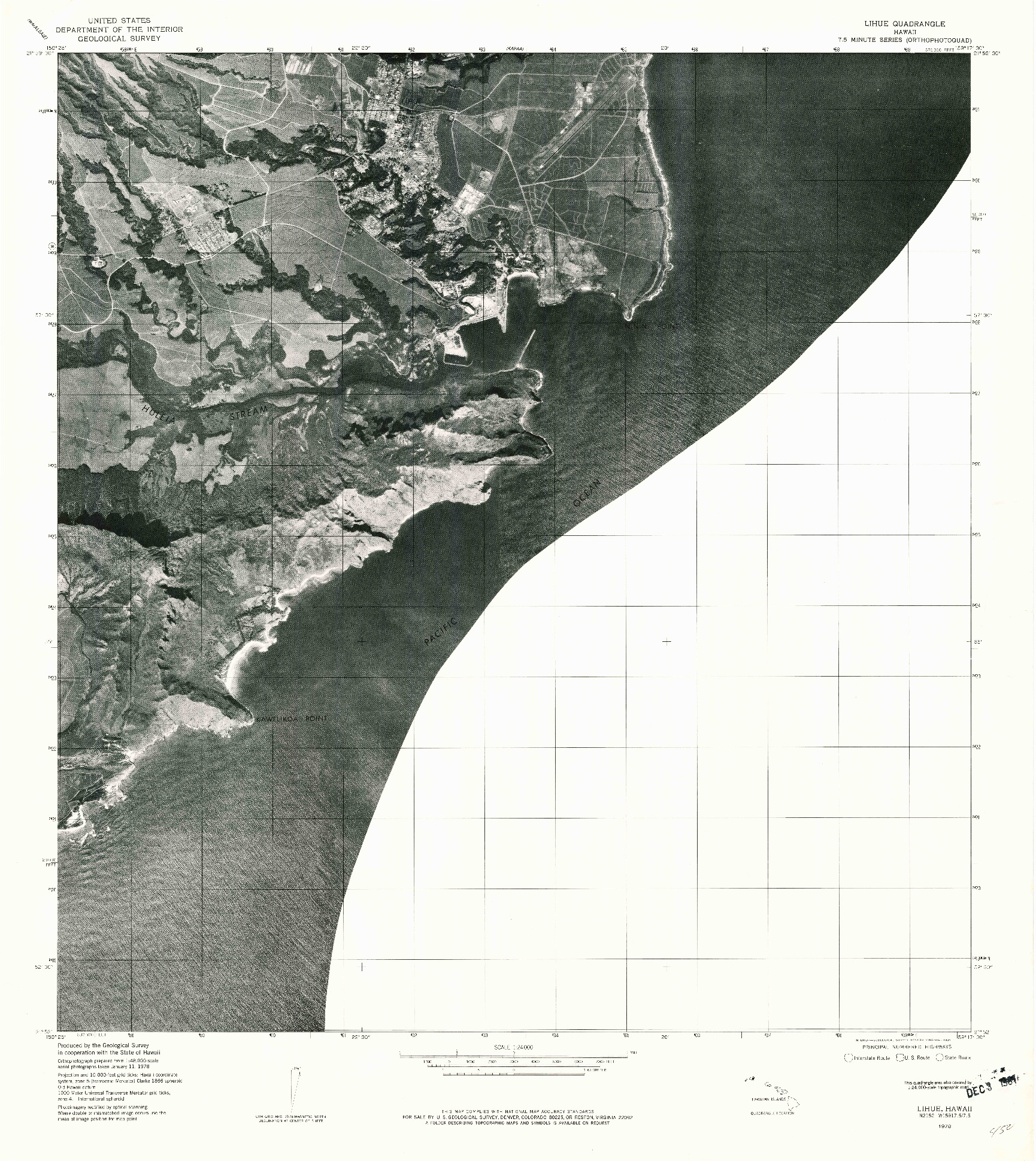 USGS 1:24000-SCALE QUADRANGLE FOR LIHUE, HI 1978