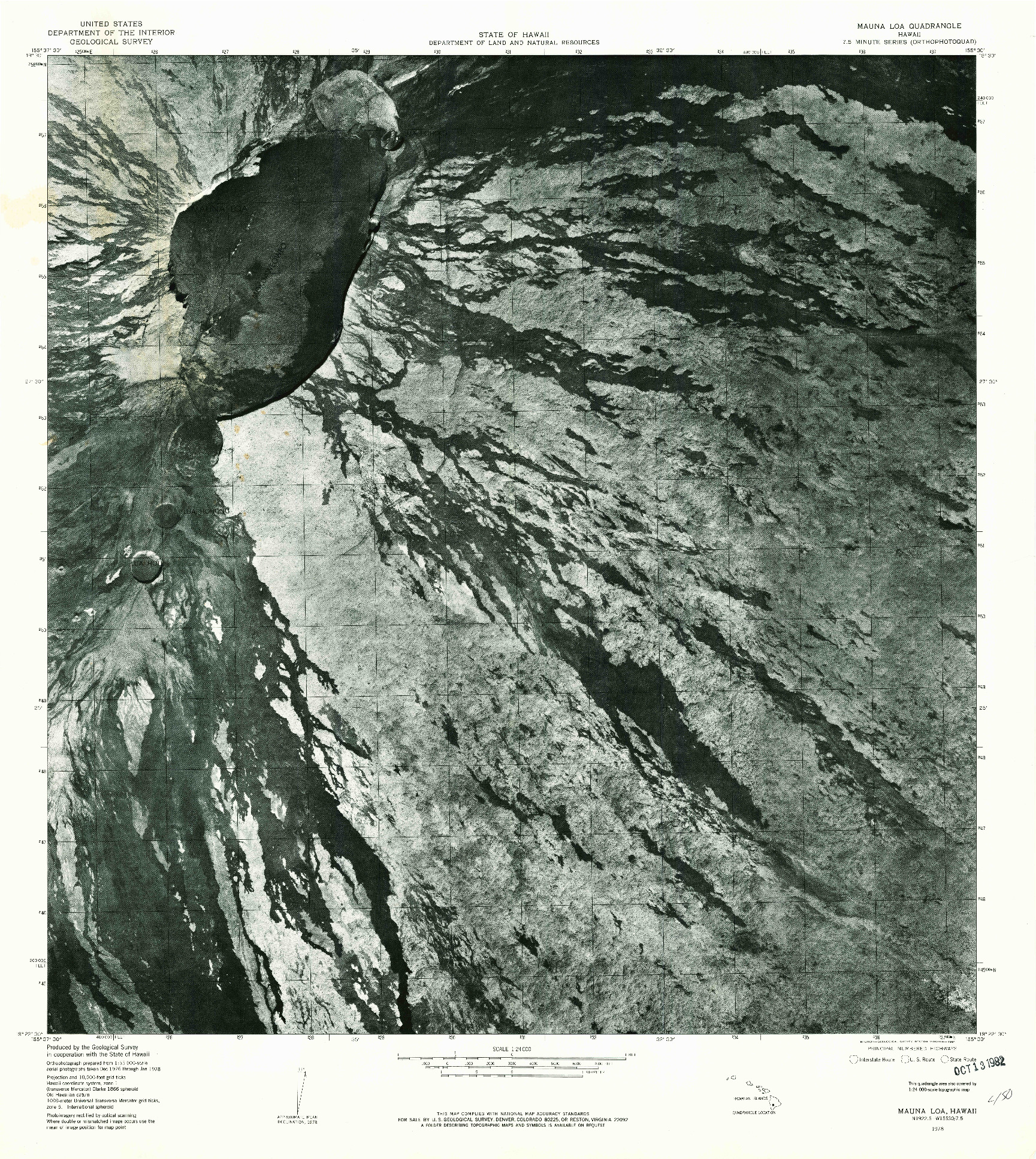 USGS 1:24000-SCALE QUADRANGLE FOR MAUNA LOA, HI 1978