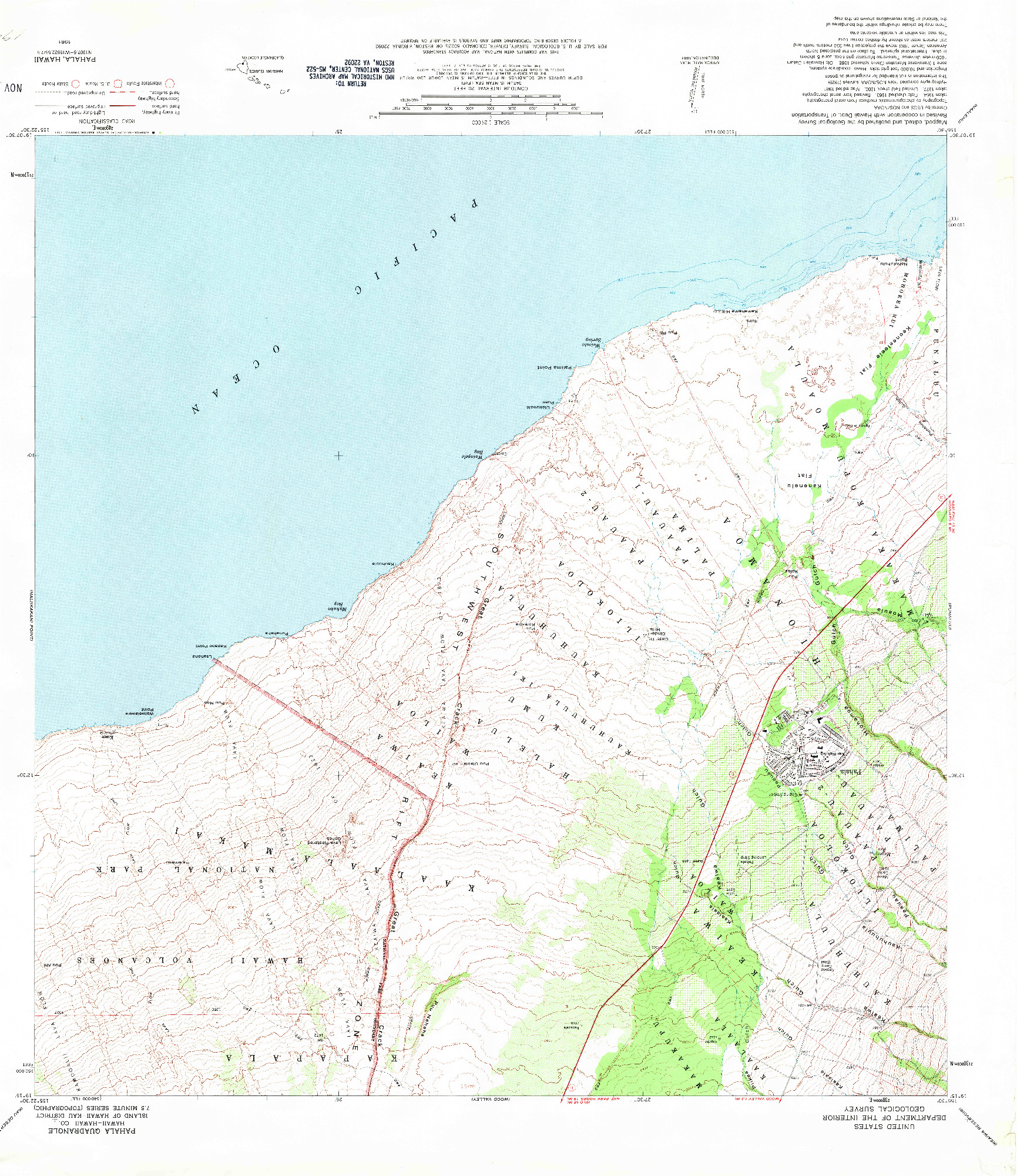 USGS 1:24000-SCALE QUADRANGLE FOR PAHALA, HI 1981