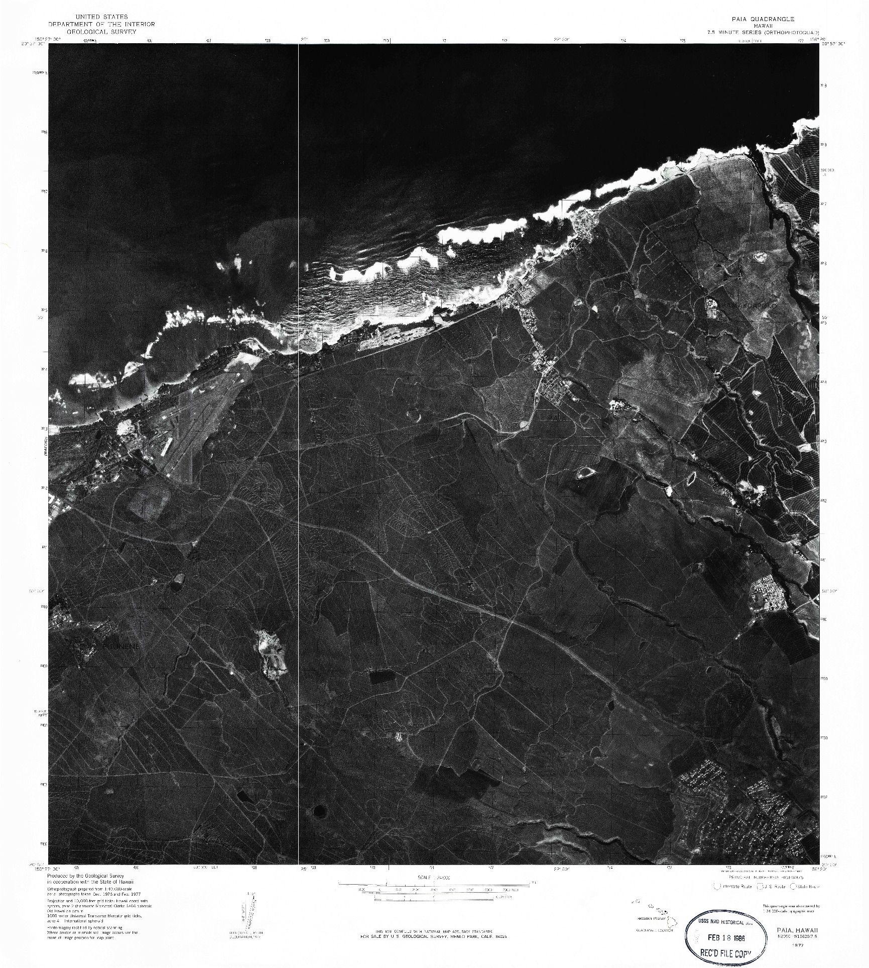 USGS 1:24000-SCALE QUADRANGLE FOR PAIA, HI 1977