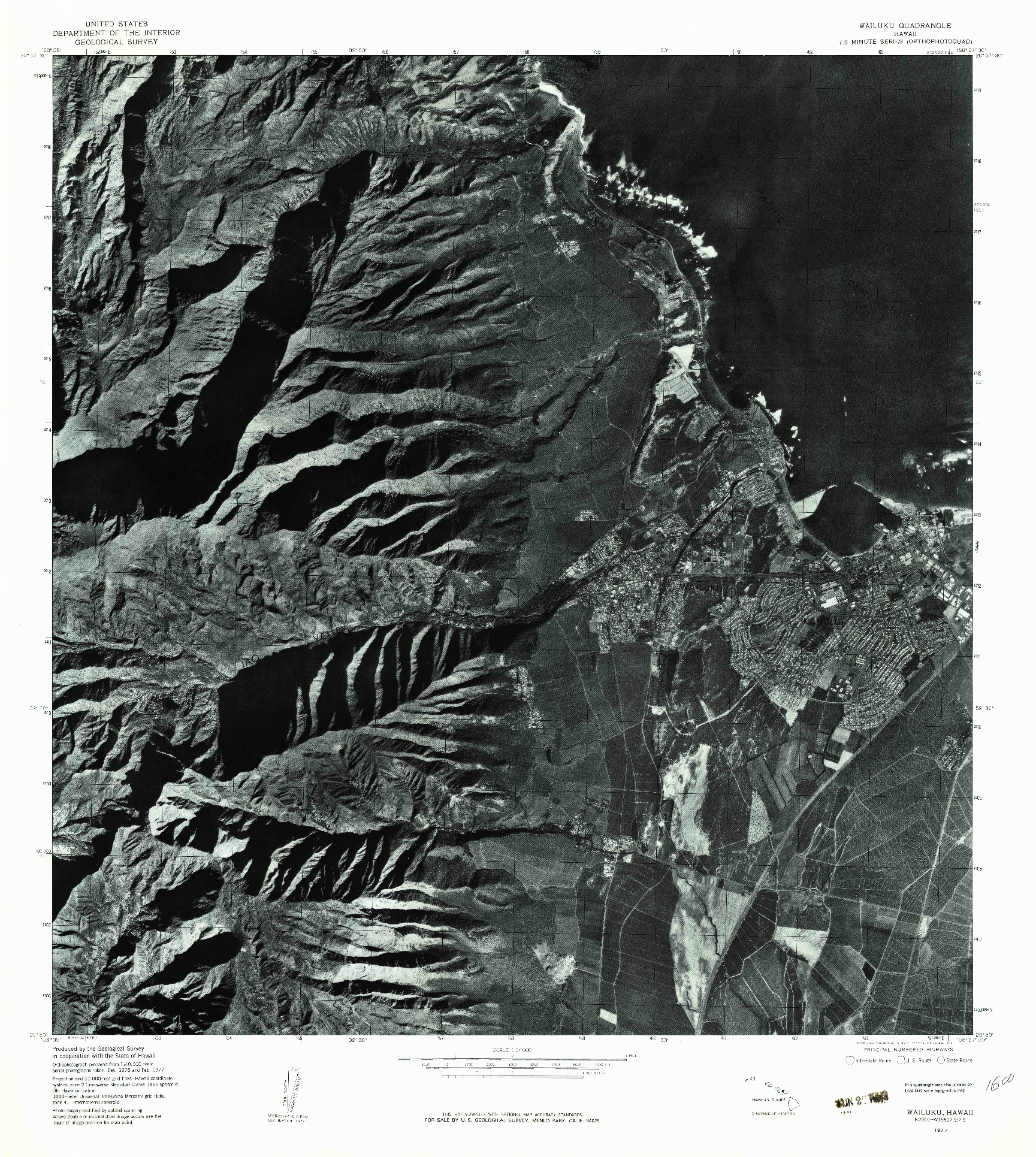 USGS 1:24000-SCALE QUADRANGLE FOR WAILUKU, HI 1977