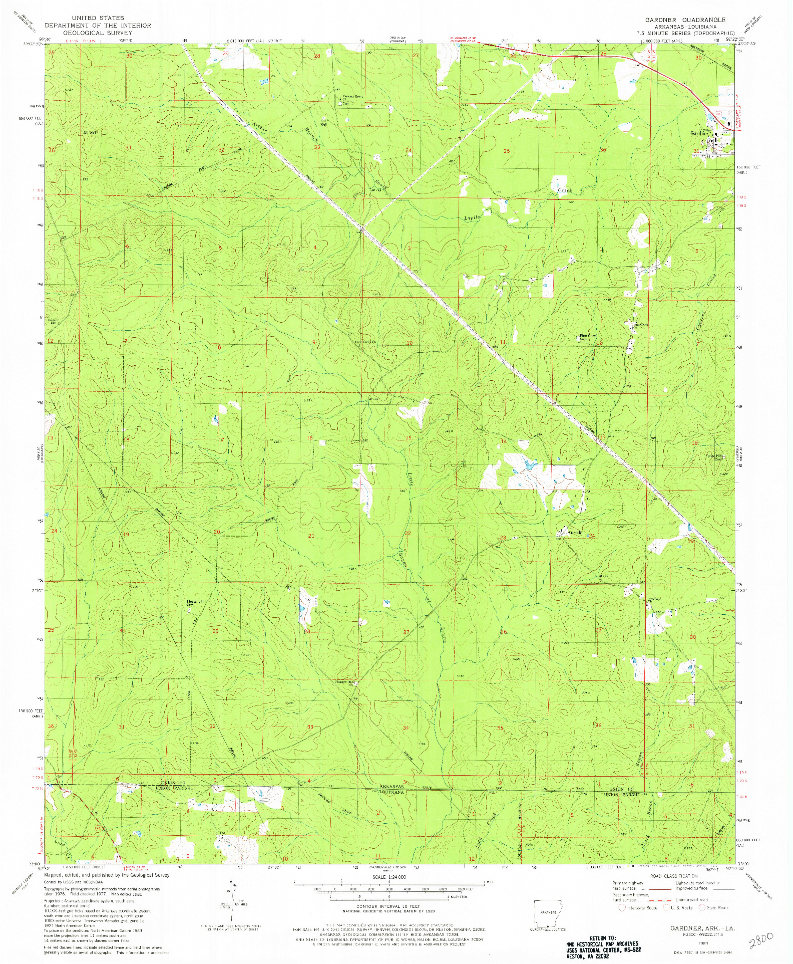 USGS 1:24000-SCALE QUADRANGLE FOR GARDNER, AR 1981