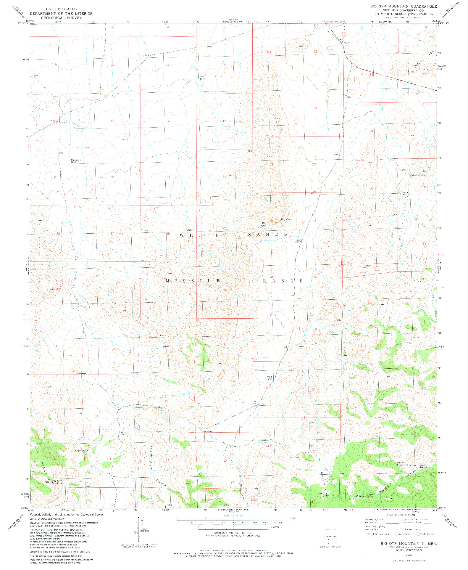 USGS 1:24000-SCALE QUADRANGLE FOR BIG GYP MOUNTAIN, NM 1981