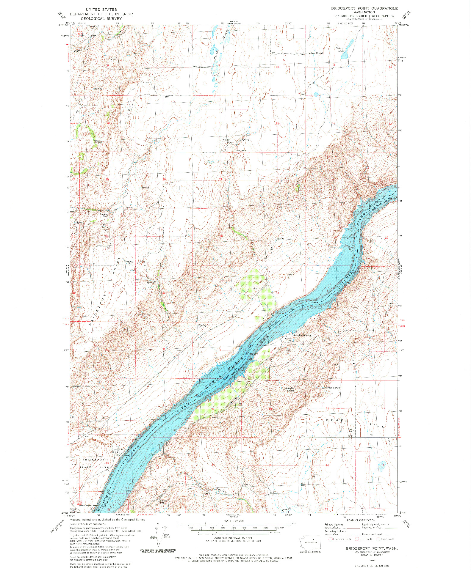 USGS 1:24000-SCALE QUADRANGLE FOR BRIDGEPORT POINT, WA 1980