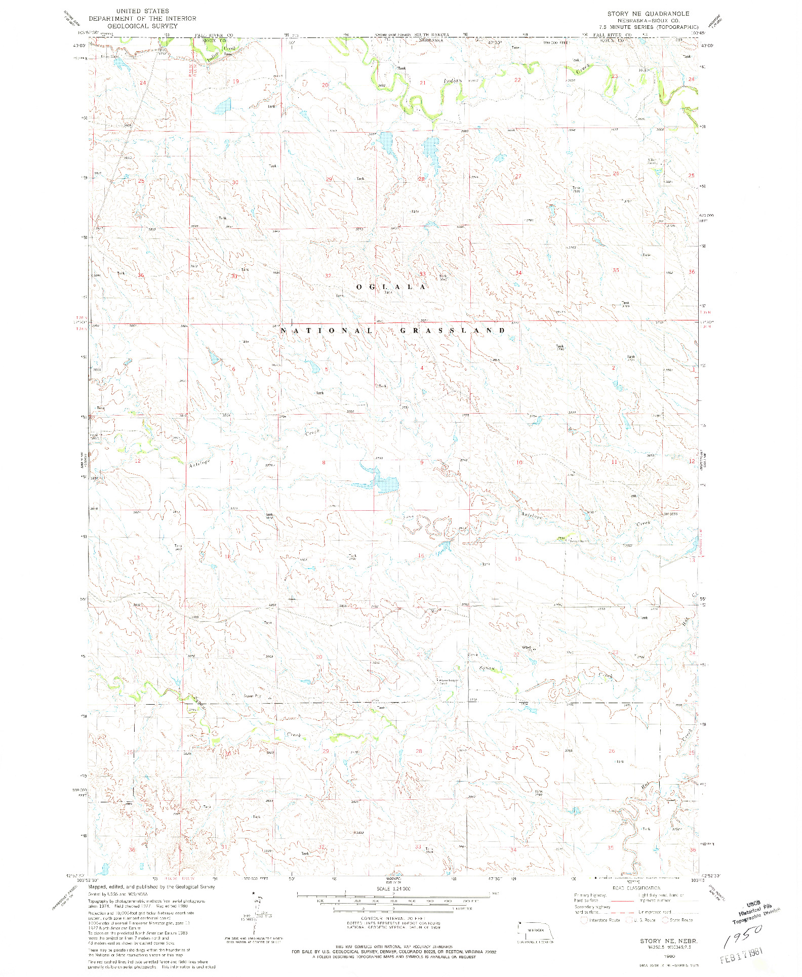 USGS 1:24000-SCALE QUADRANGLE FOR STORY NE, NE 1980