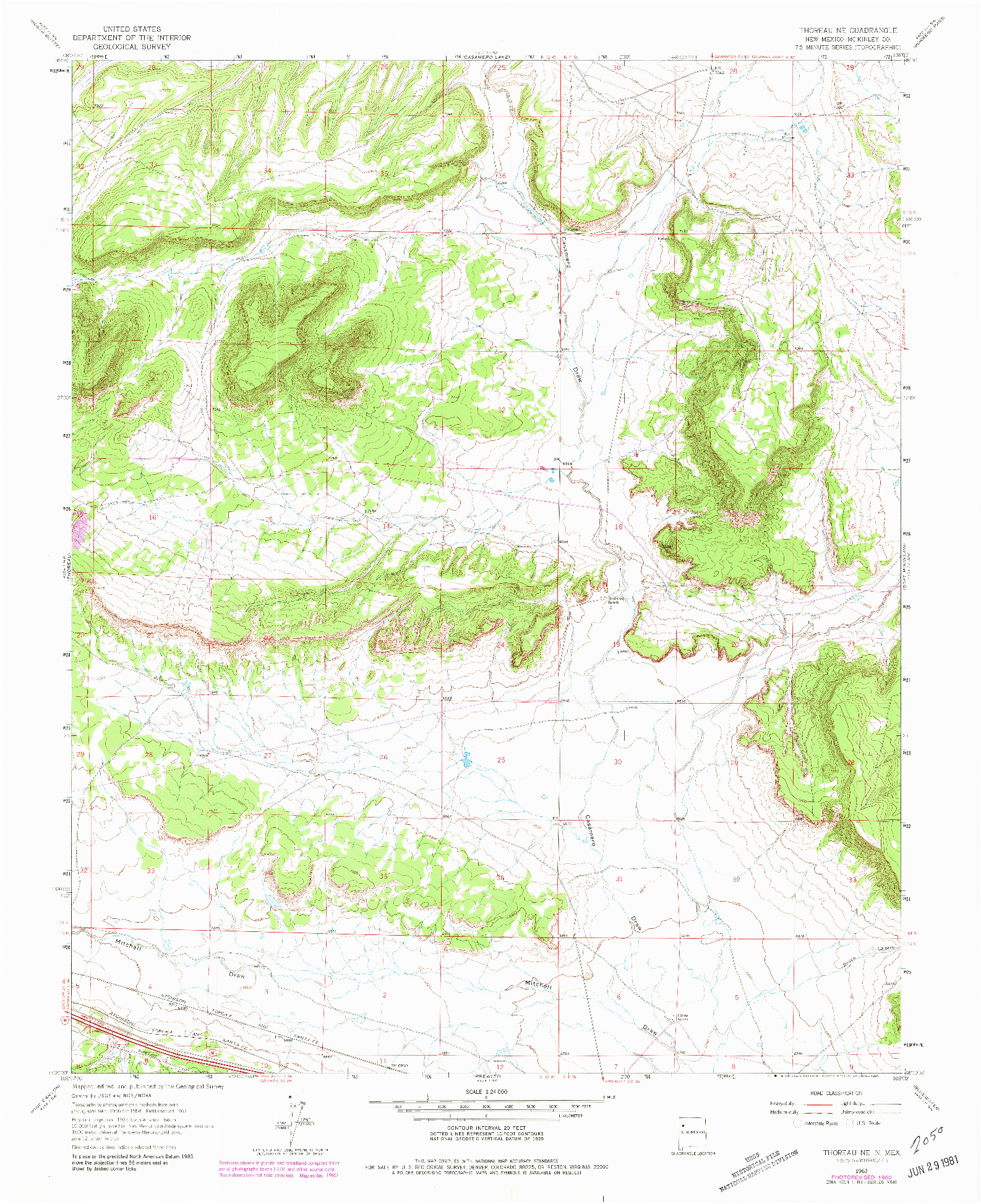 USGS 1:24000-SCALE QUADRANGLE FOR THOREAU NE, NM 1963