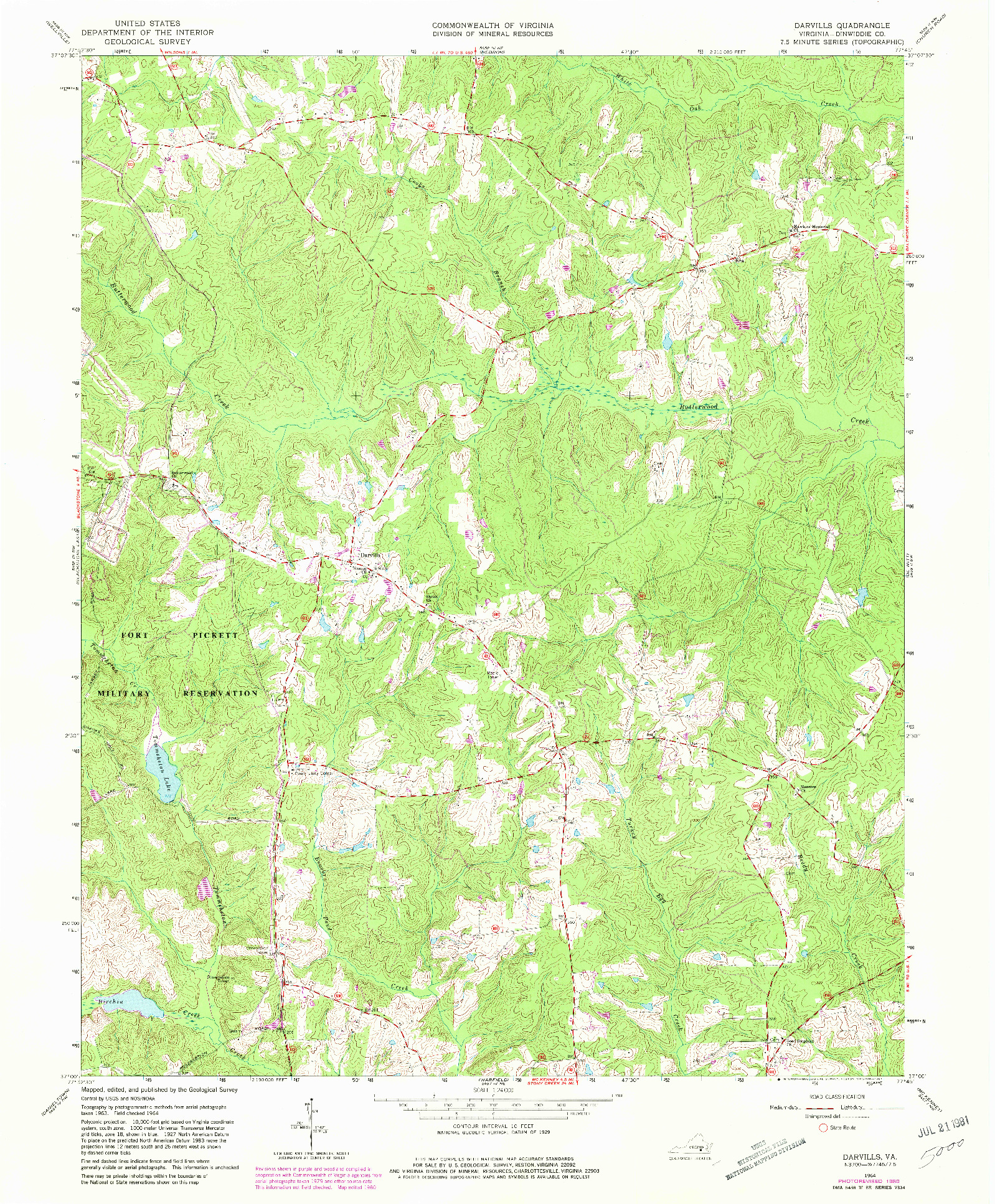 USGS 1:24000-SCALE QUADRANGLE FOR DANVILLE, VA 1964