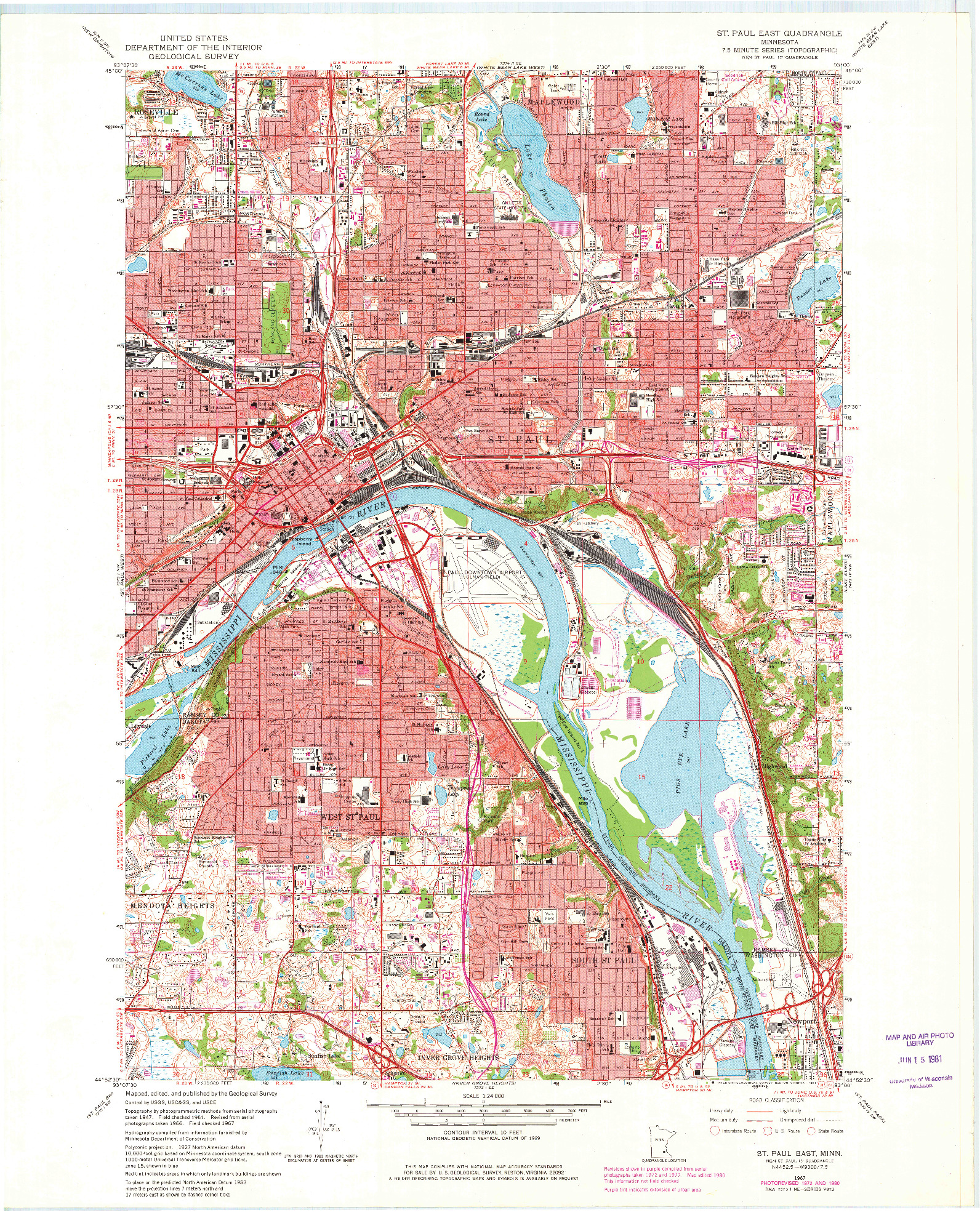 USGS 1:24000-SCALE QUADRANGLE FOR ST. PAUL EAST, MN 1967