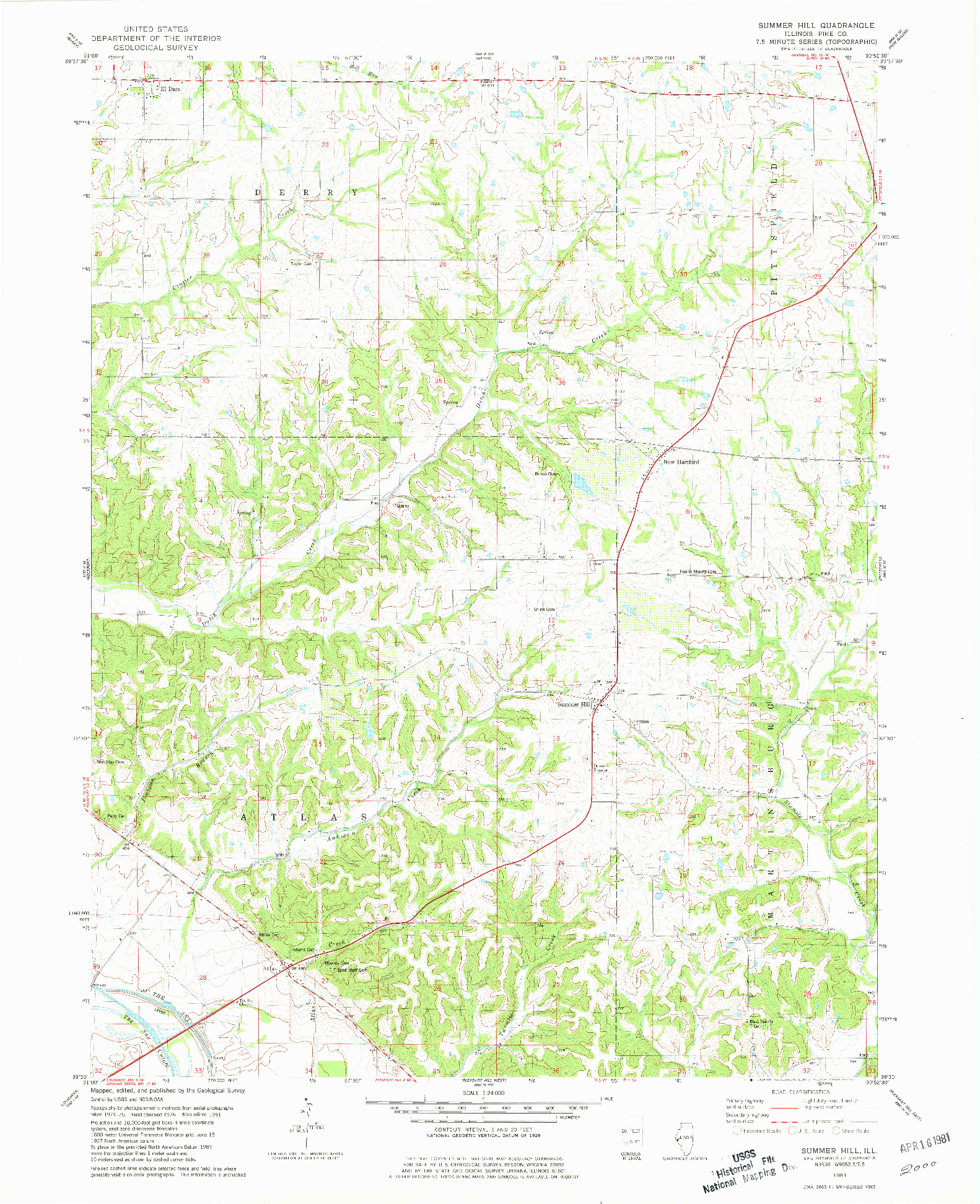 USGS 1:24000-SCALE QUADRANGLE FOR SUMMER HILL, IL 1981