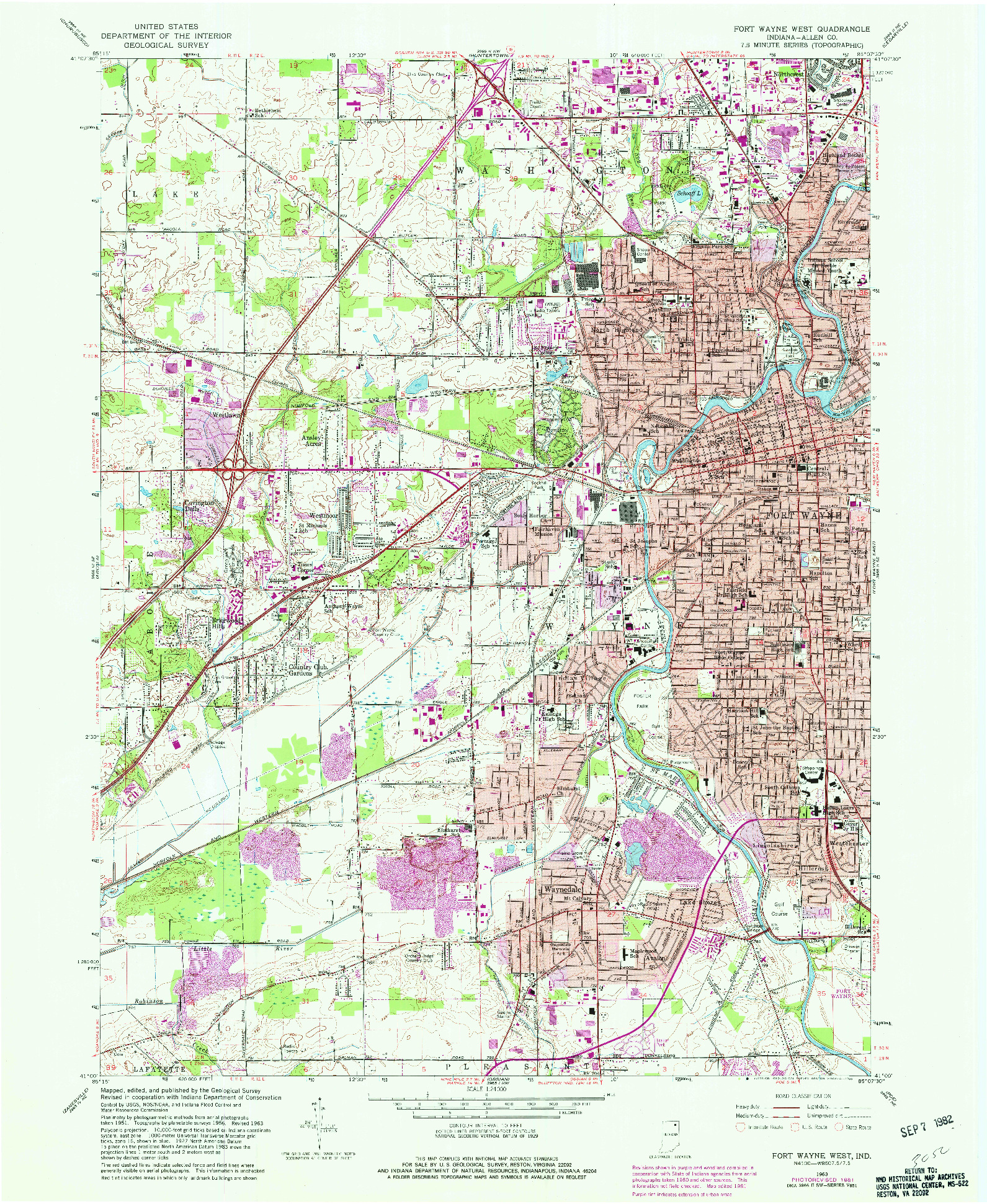 USGS 1:24000-SCALE QUADRANGLE FOR FORT WAYNE WEST, IN 1963