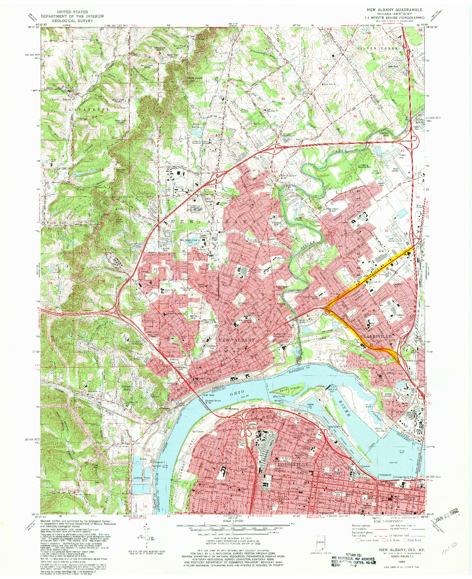 USGS 1:24000-SCALE QUADRANGLE FOR NEW ALBANY, IN 1982