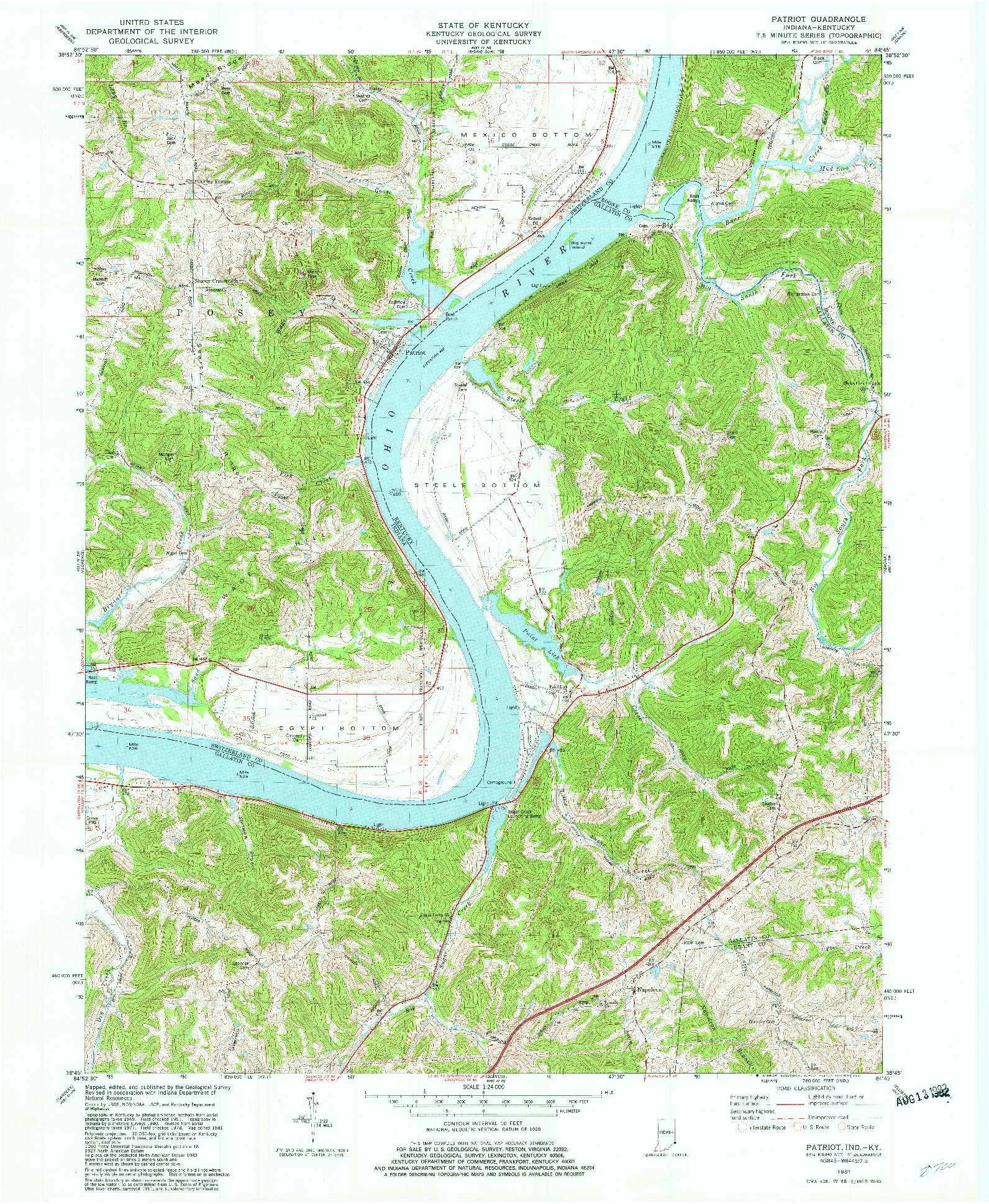 USGS 1:24000-SCALE QUADRANGLE FOR PATRIOT, IN 1981