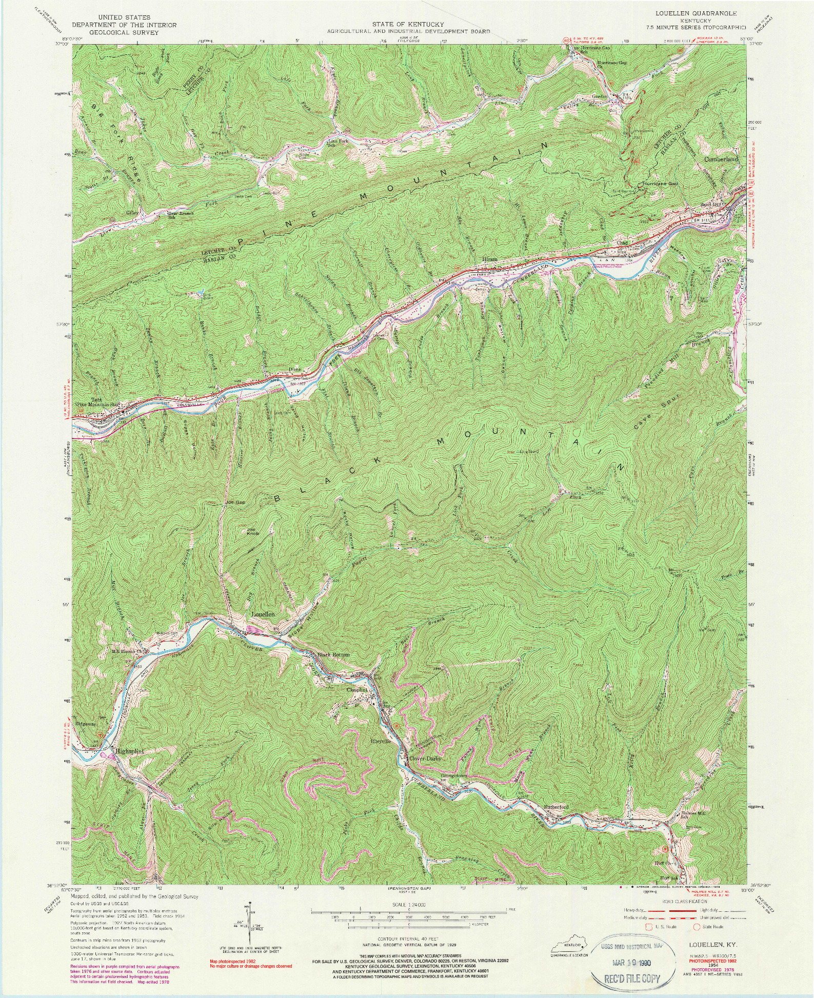 USGS 1:24000-SCALE QUADRANGLE FOR LOUELLEN, KY 1954