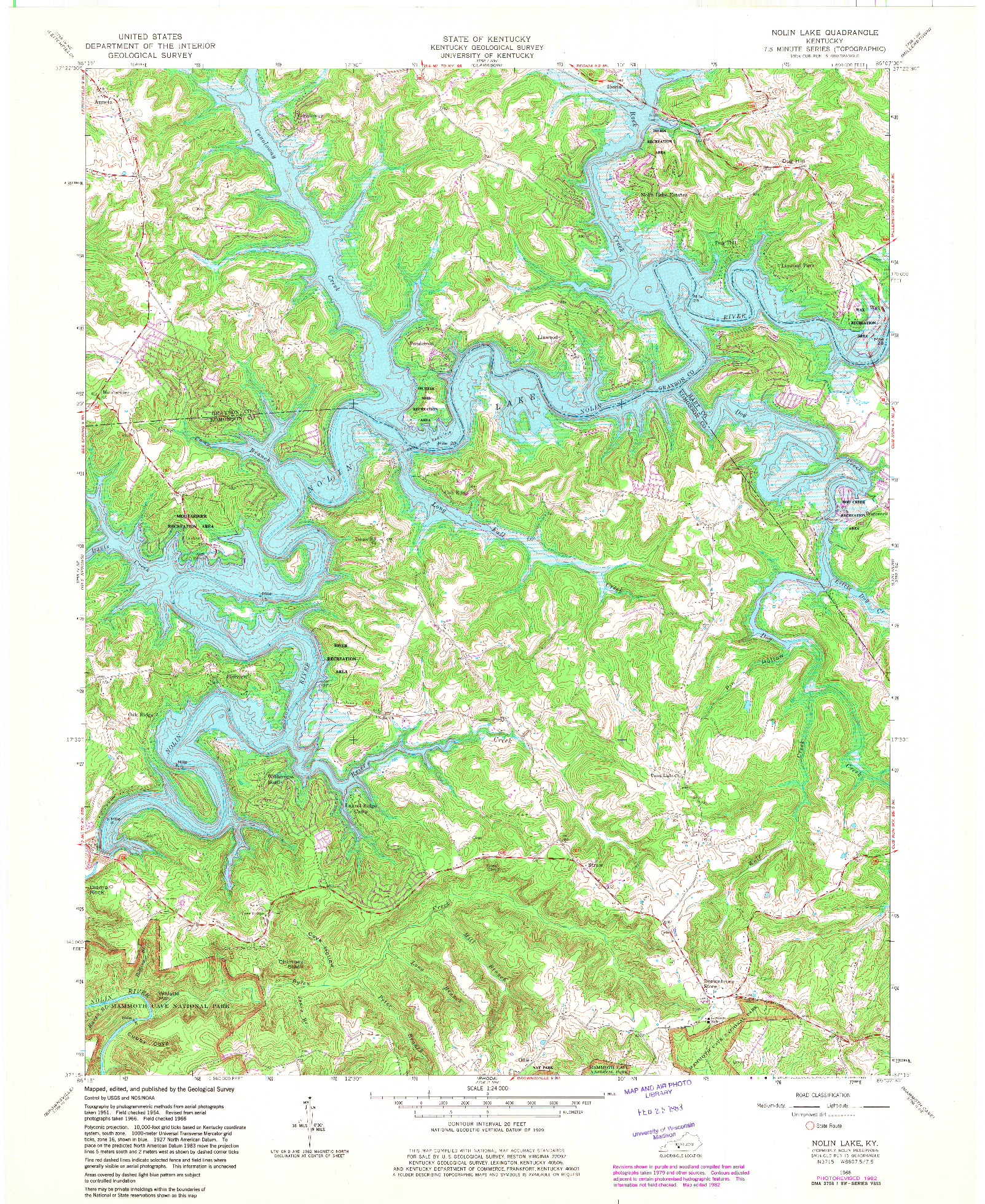 USGS 1:24000-SCALE QUADRANGLE FOR NOLIN LAKE, KY 1966