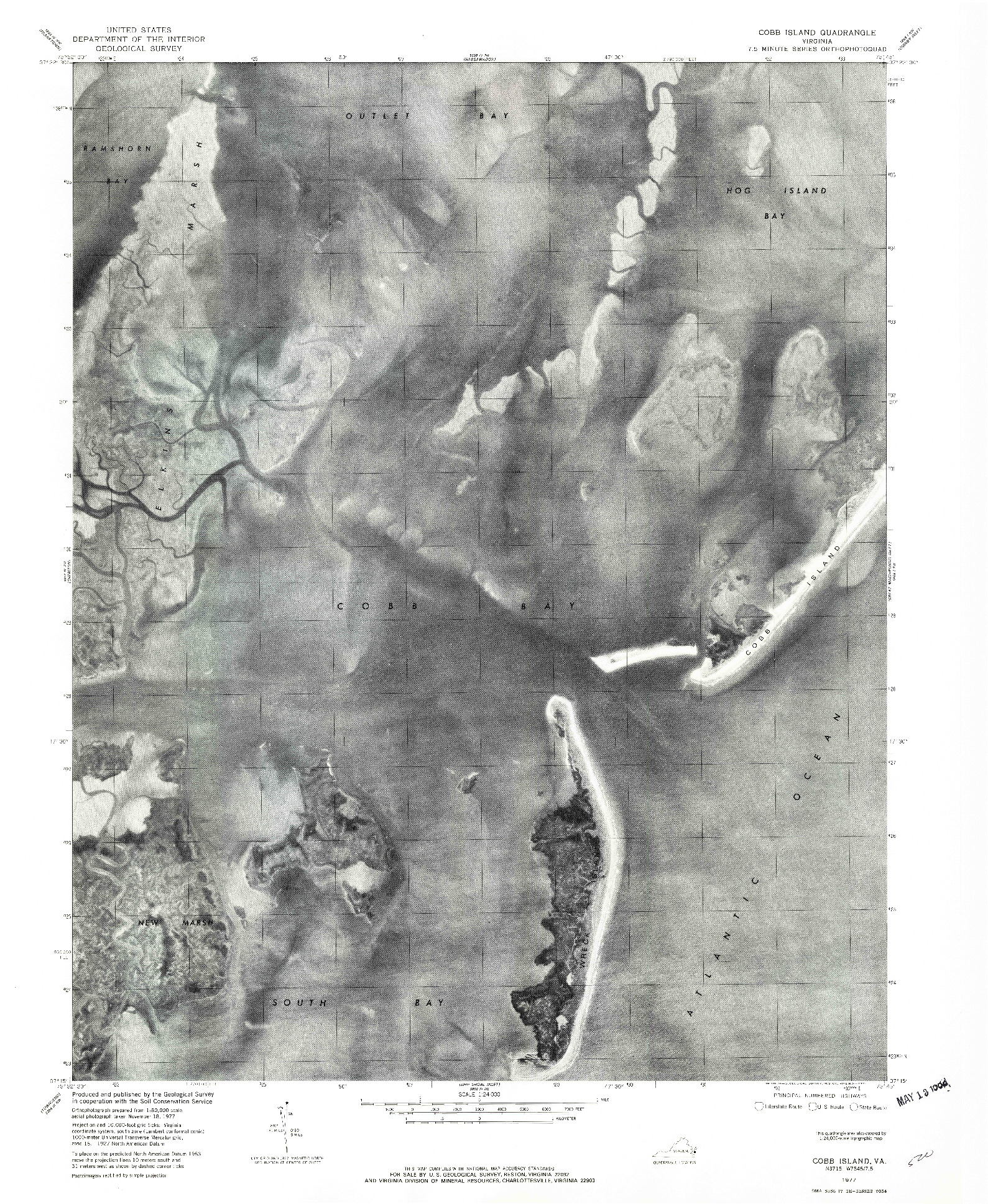 USGS 1:24000-SCALE QUADRANGLE FOR COBB ISLAND, VA 1977