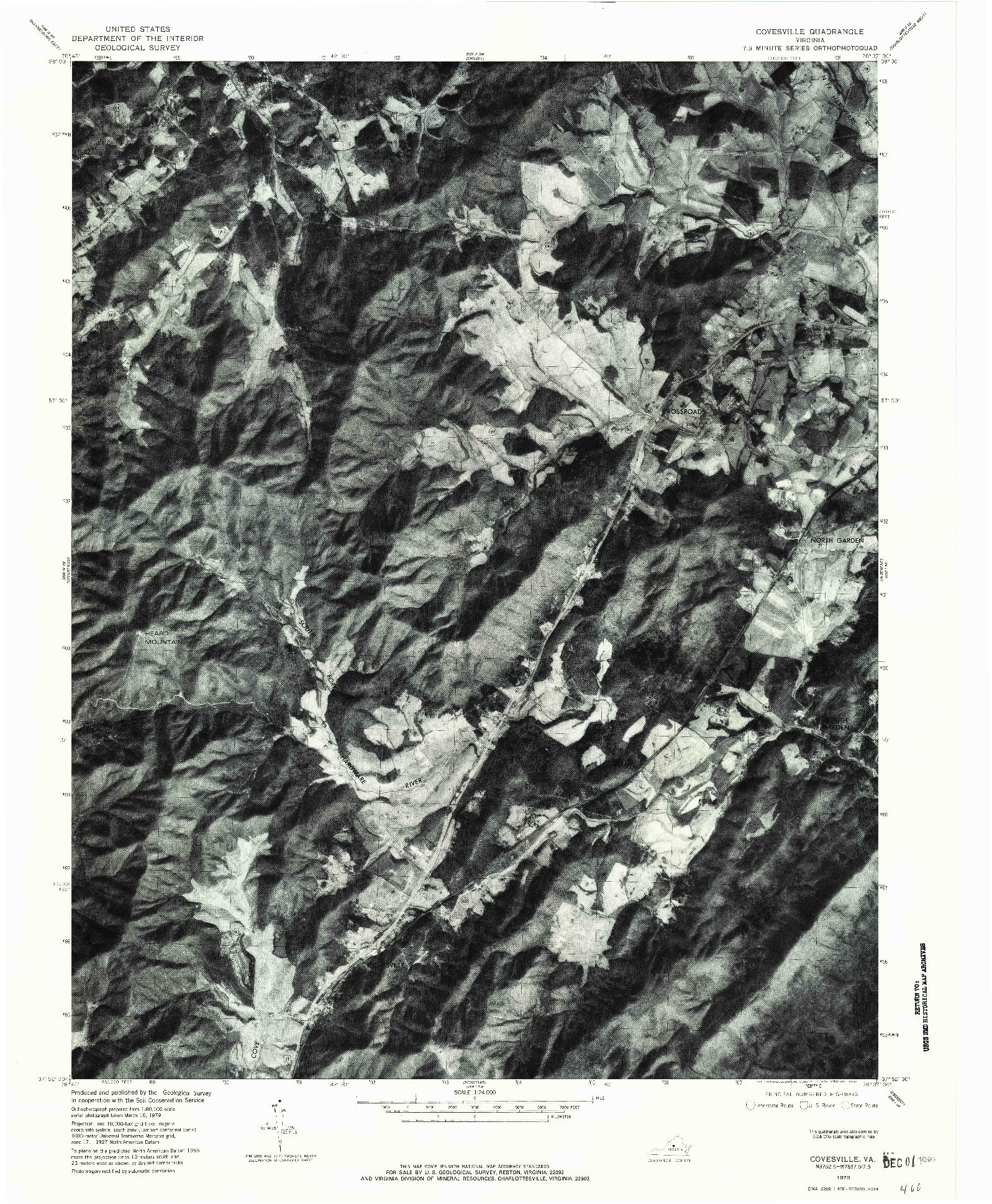 USGS 1:24000-SCALE QUADRANGLE FOR COVESVILLE, VA 1979