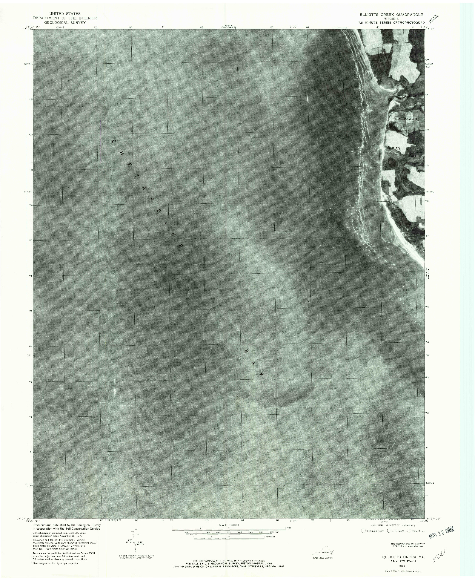 USGS 1:24000-SCALE QUADRANGLE FOR ELLIOTTS CREEK, VA 1977