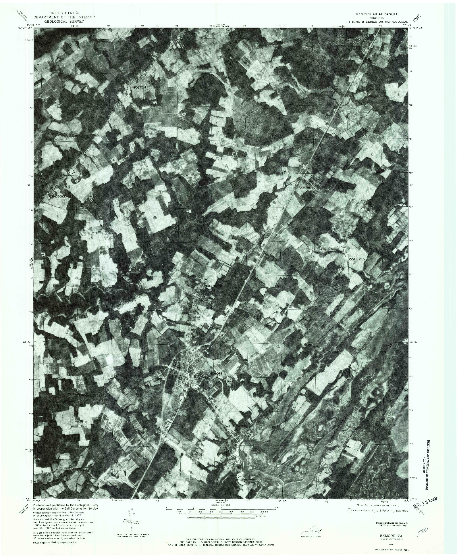 USGS 1:24000-SCALE QUADRANGLE FOR EXMORE, VA 1977