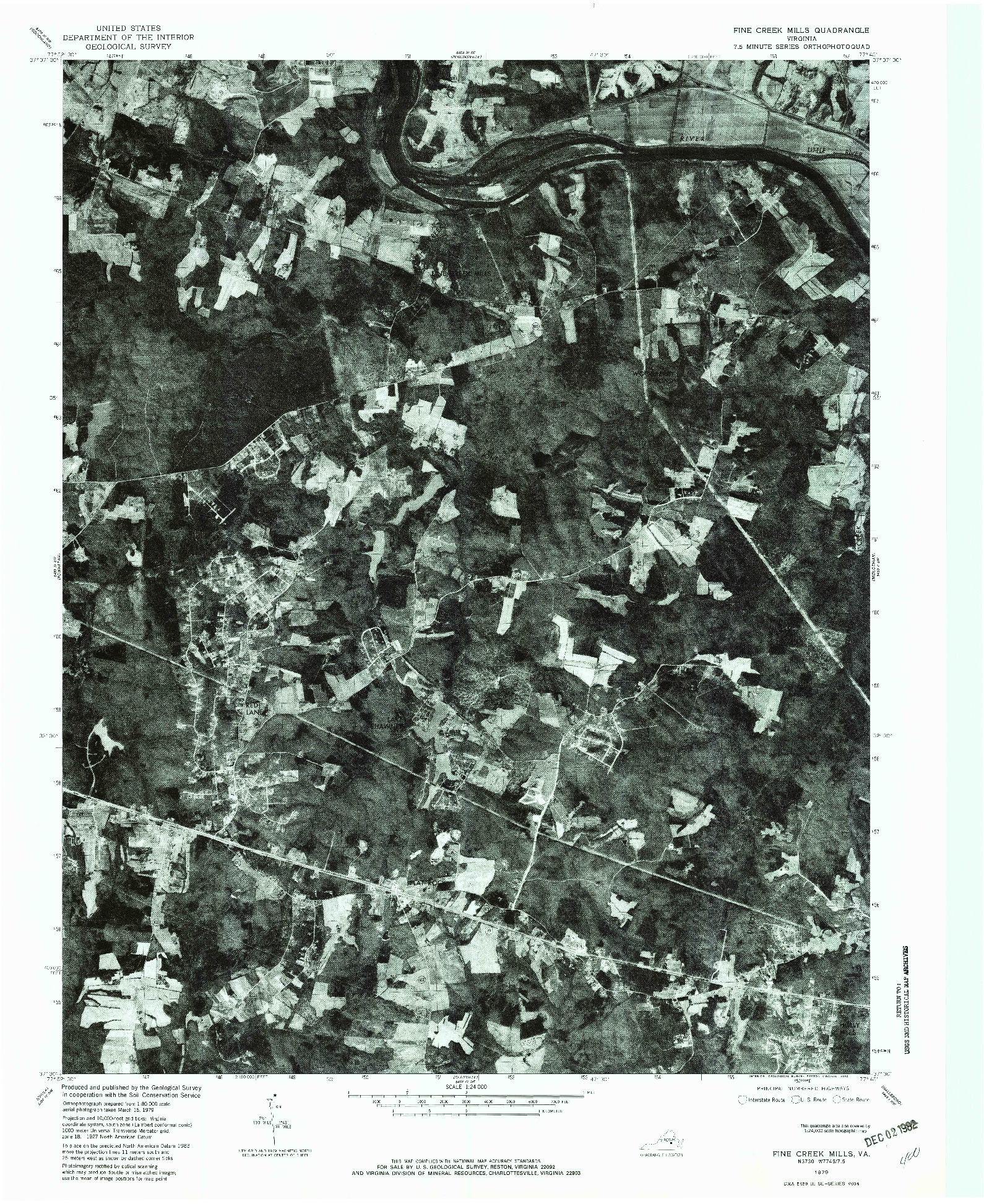 USGS 1:24000-SCALE QUADRANGLE FOR FINE CREEK MILLS, VA 1979