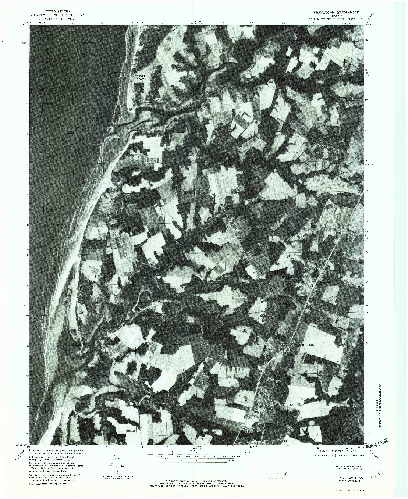 USGS 1:24000-SCALE QUADRANGLE FOR FRANKTOWN, VA 1977