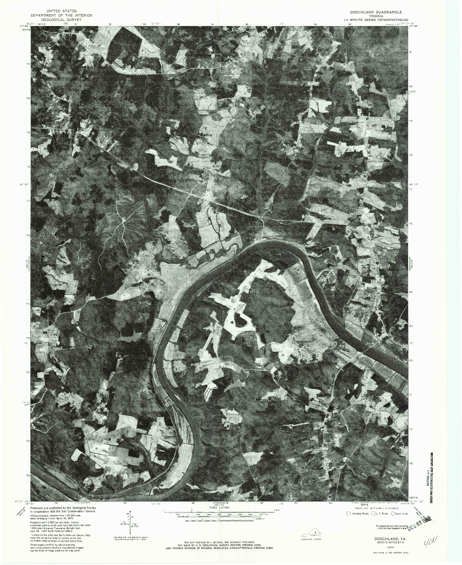 USGS 1:24000-SCALE QUADRANGLE FOR GOOCHLAND, VA 1979
